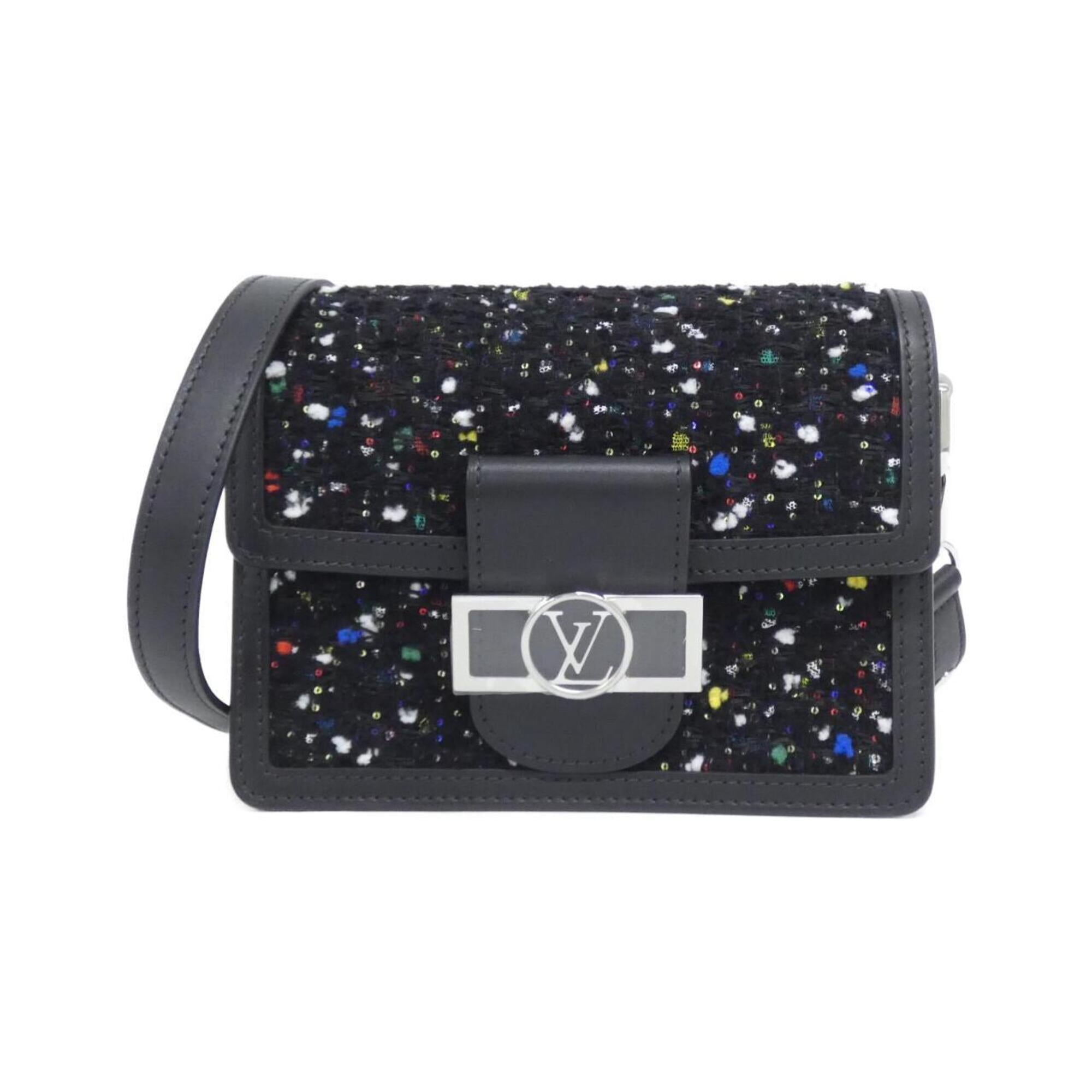 Louis Vuitton Black Tweed Spangles Leather Shoulder Bag (Pre-Owned)
