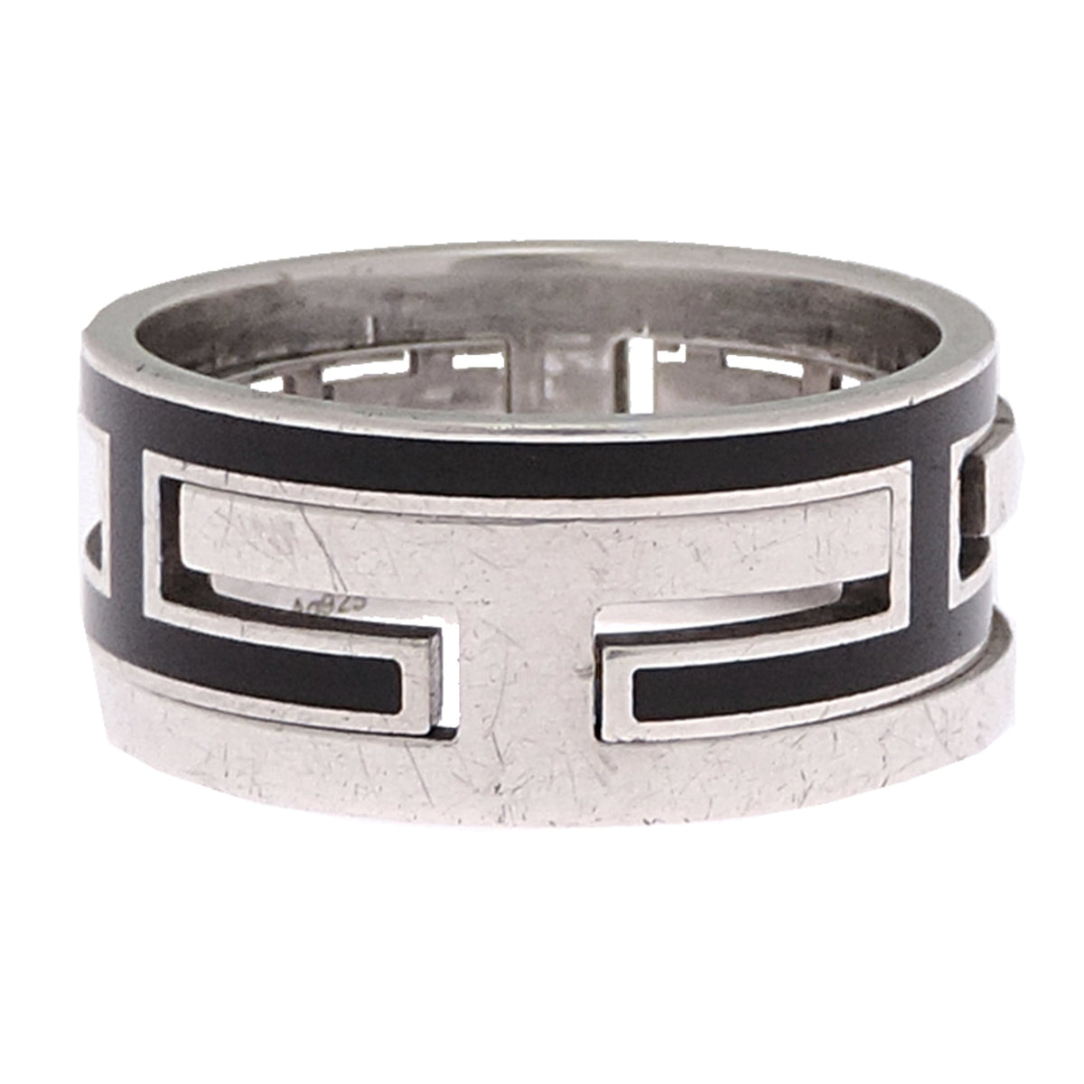 Hermes Silver 925 Band Ring (Pre-Owned)