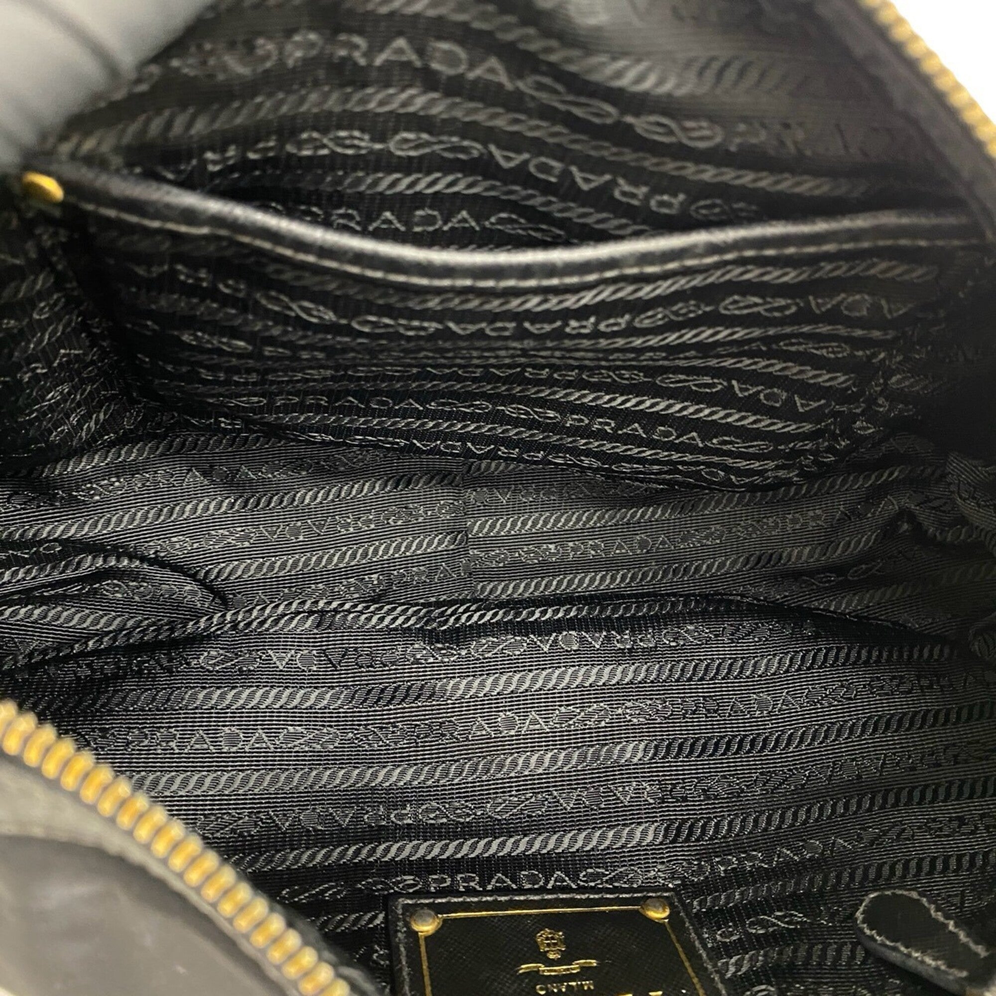Prada Black Nylon Leather Shoulder Bag (Pre-Owned)