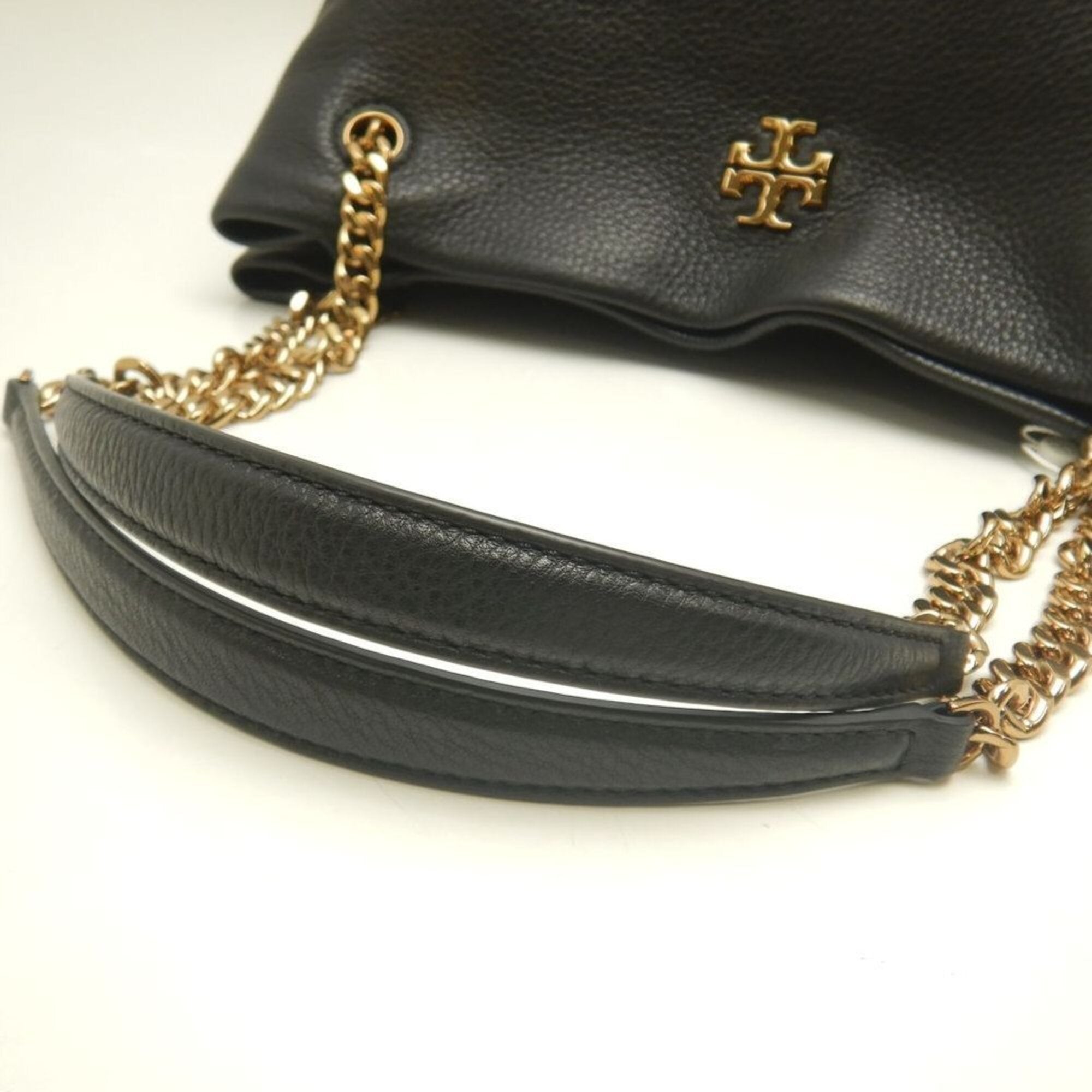 Tory Burch Black Leather Tote Bag (Pre-Owned)
