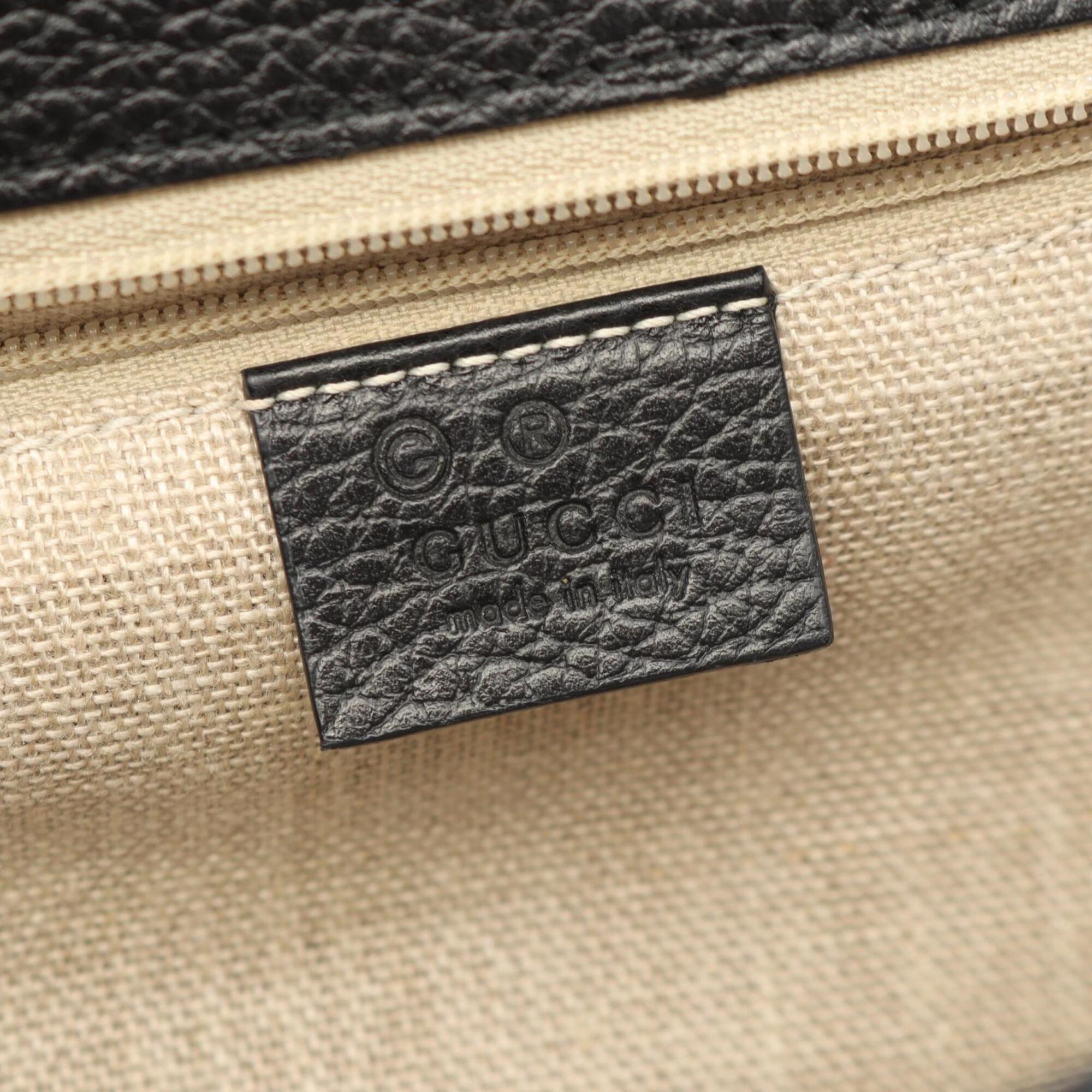 Gucci Black Leather Handbag Shoulder Bag (Pre-Owned)
