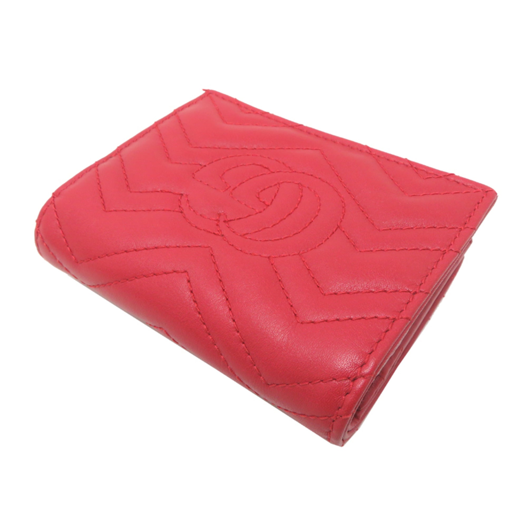 Gucci Red Color Leather Wallet (Bi-Fold) (Pre-Owned)
