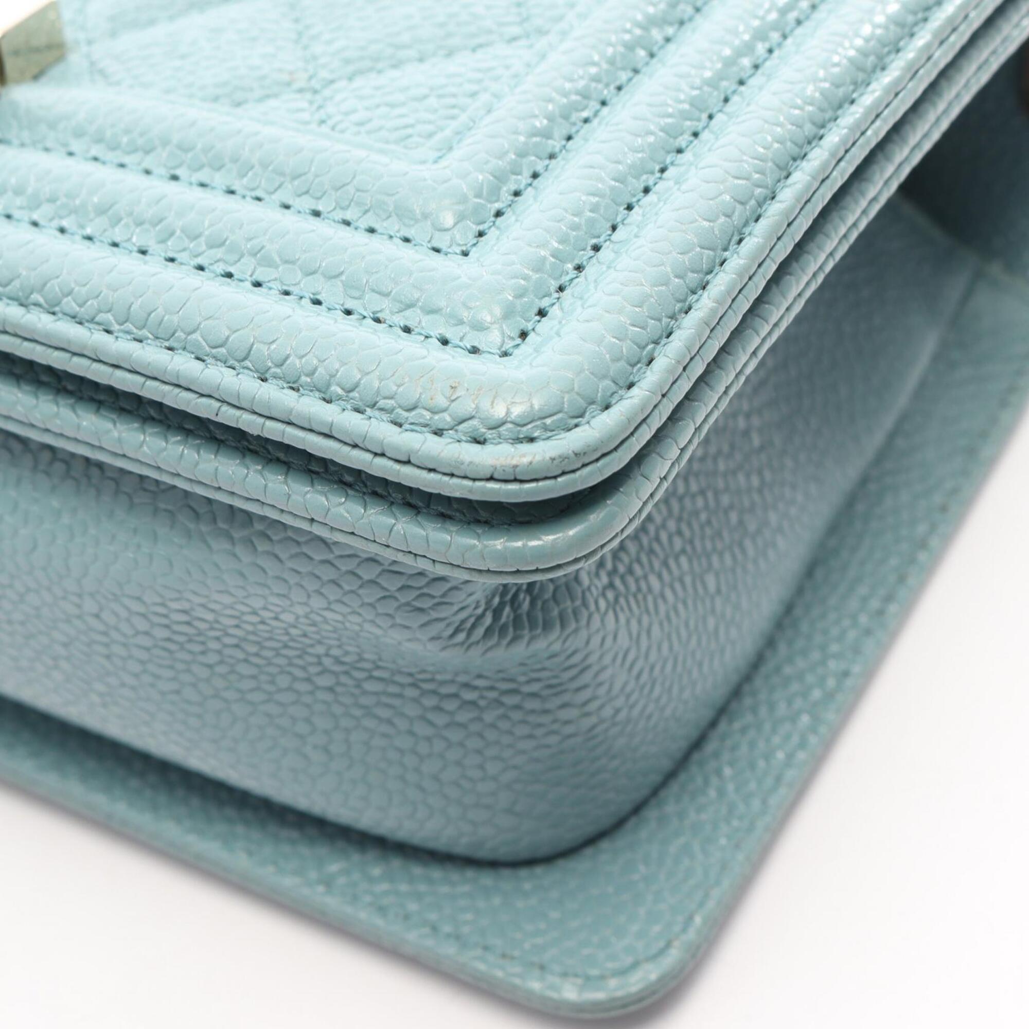 Chanel Blue Grained Calfskin Handbag Shoulder Bag (Pre-Owned)