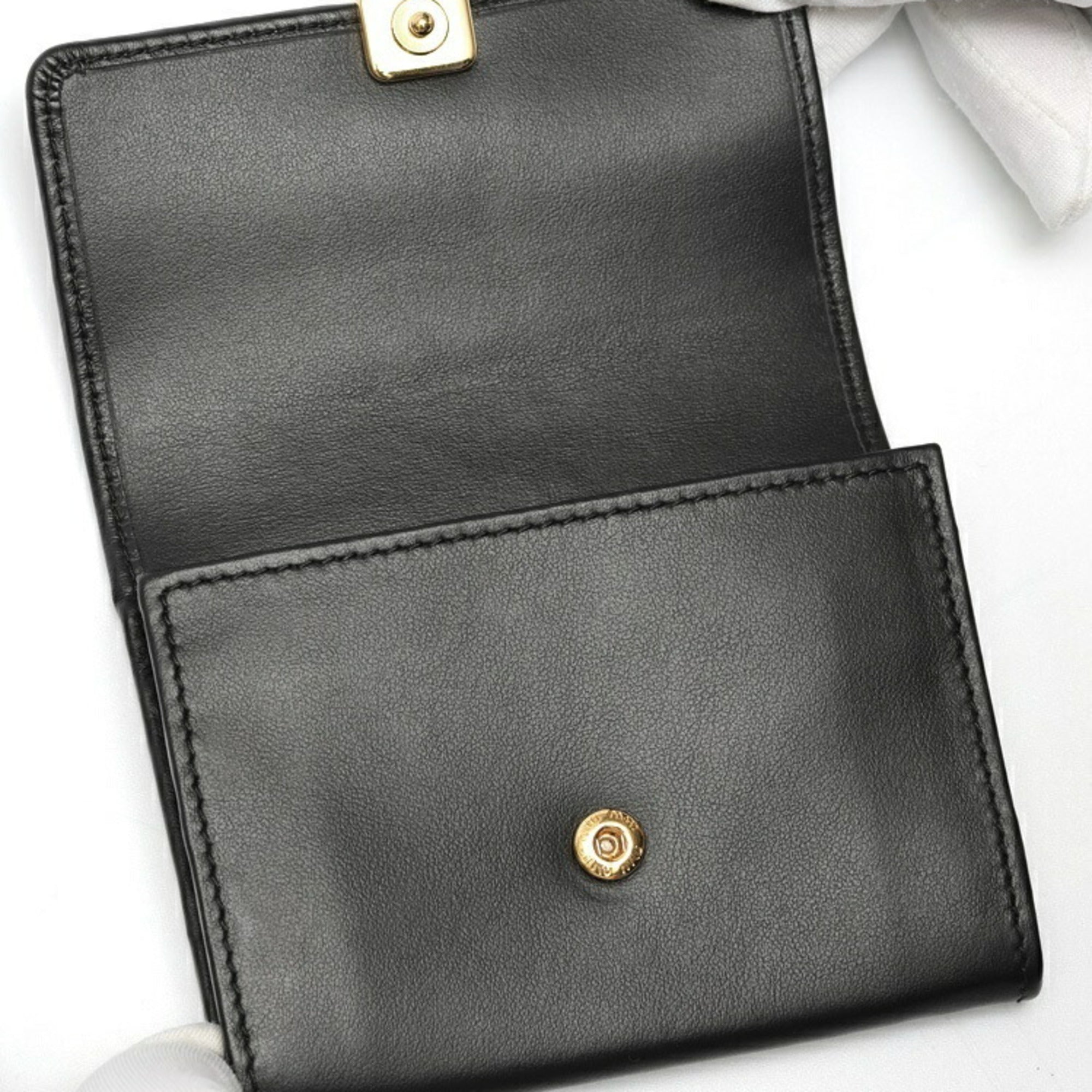 Miu Miu Black Leather Coin Purse/Coin Case (Pre-Owned)