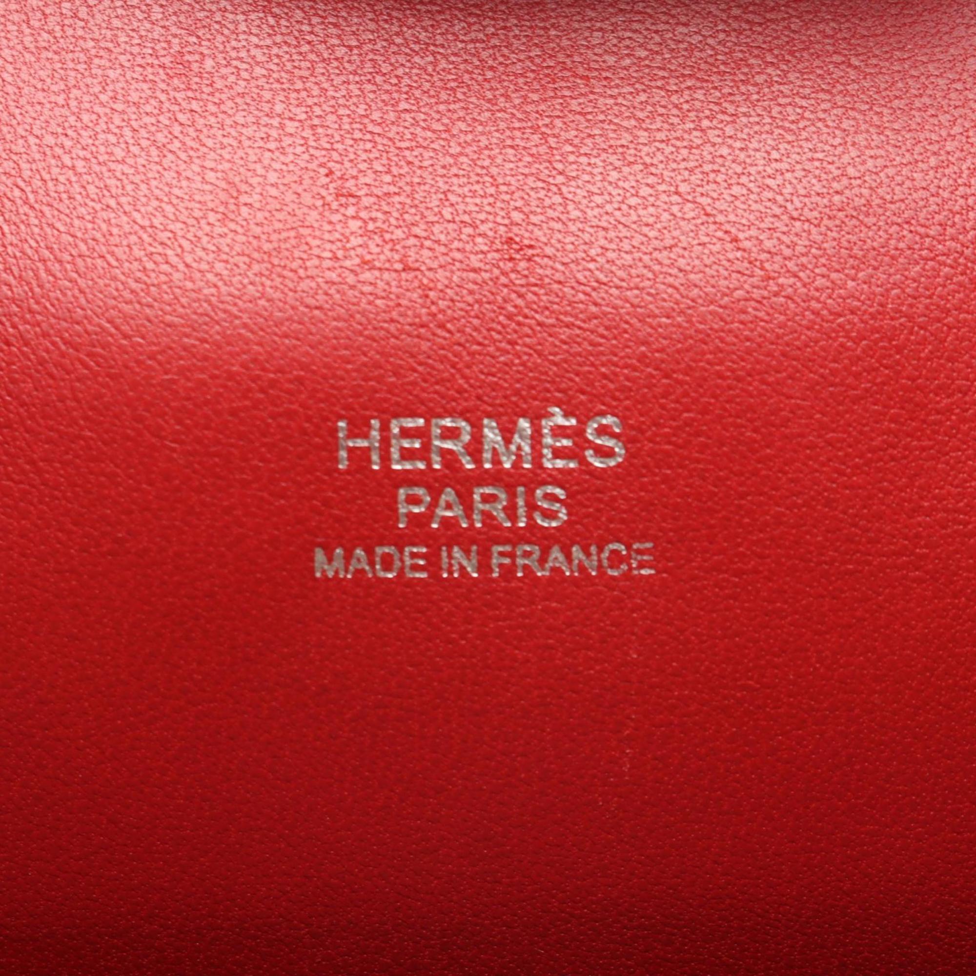 Hermes Red Color Rouge Casaque Evergrain Leather Leather Backpack Handbag (Pre-Owned)