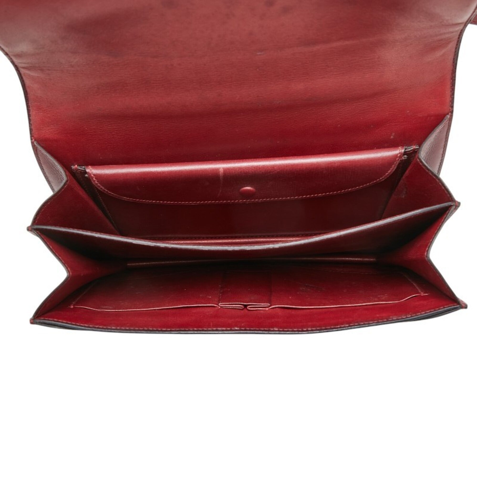 Hermes Fonsbelle Wine Box Calf Leather Shoulder Bag (Pre-Owned)