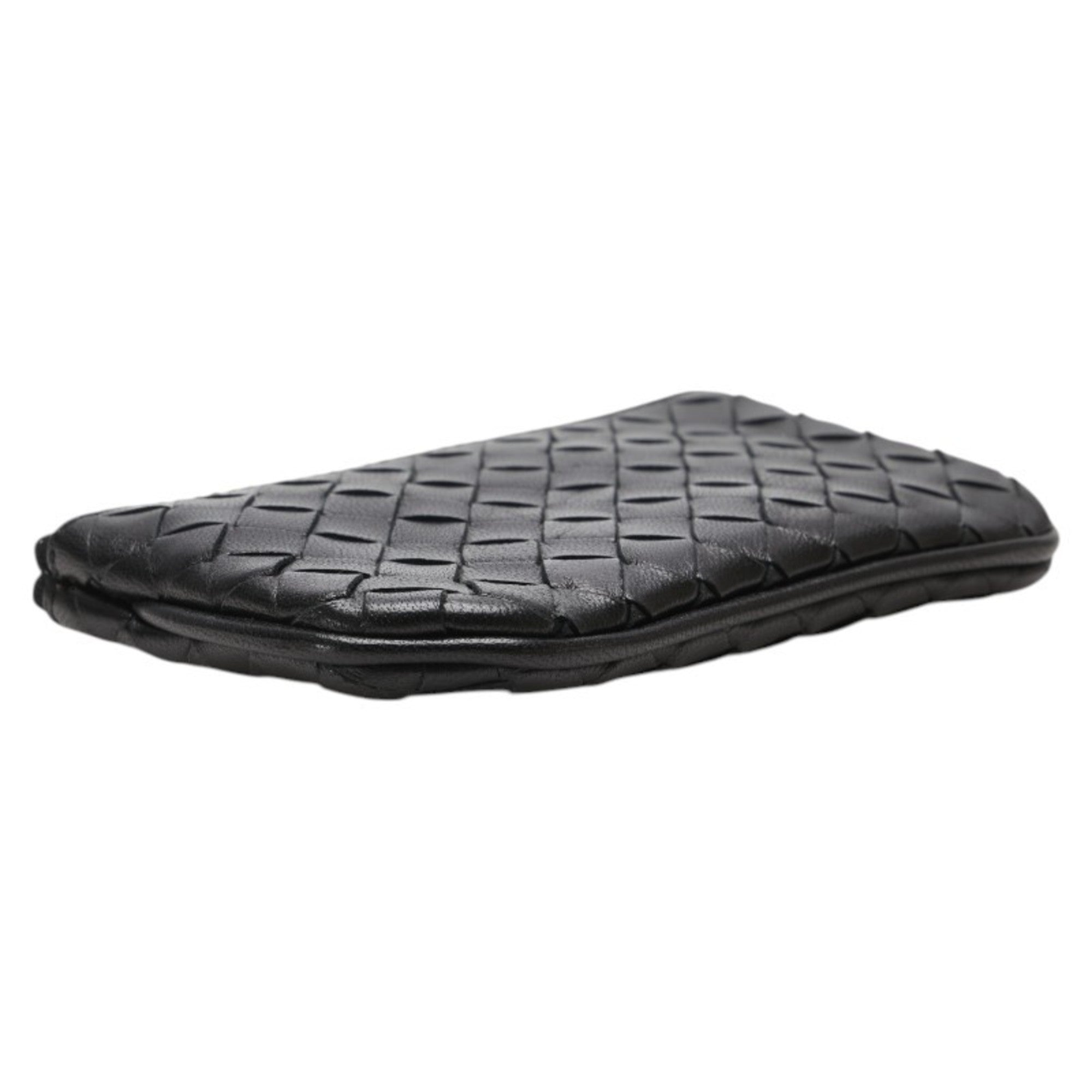 Bottega Veneta Black Leather Coin Purse/Coin Case (Pre-Owned)