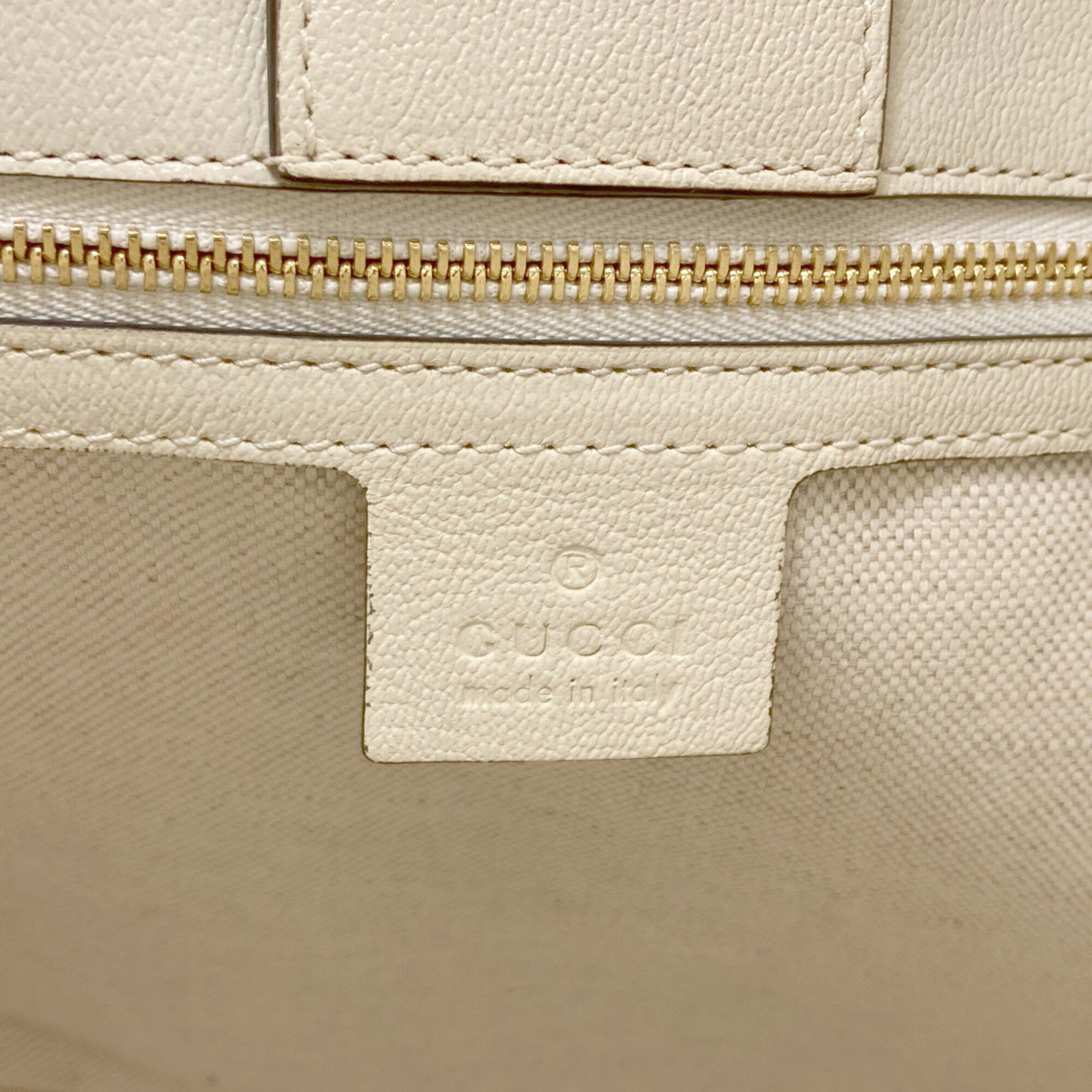 Gucci Cream Leather Tote Bag (Pre-Owned)