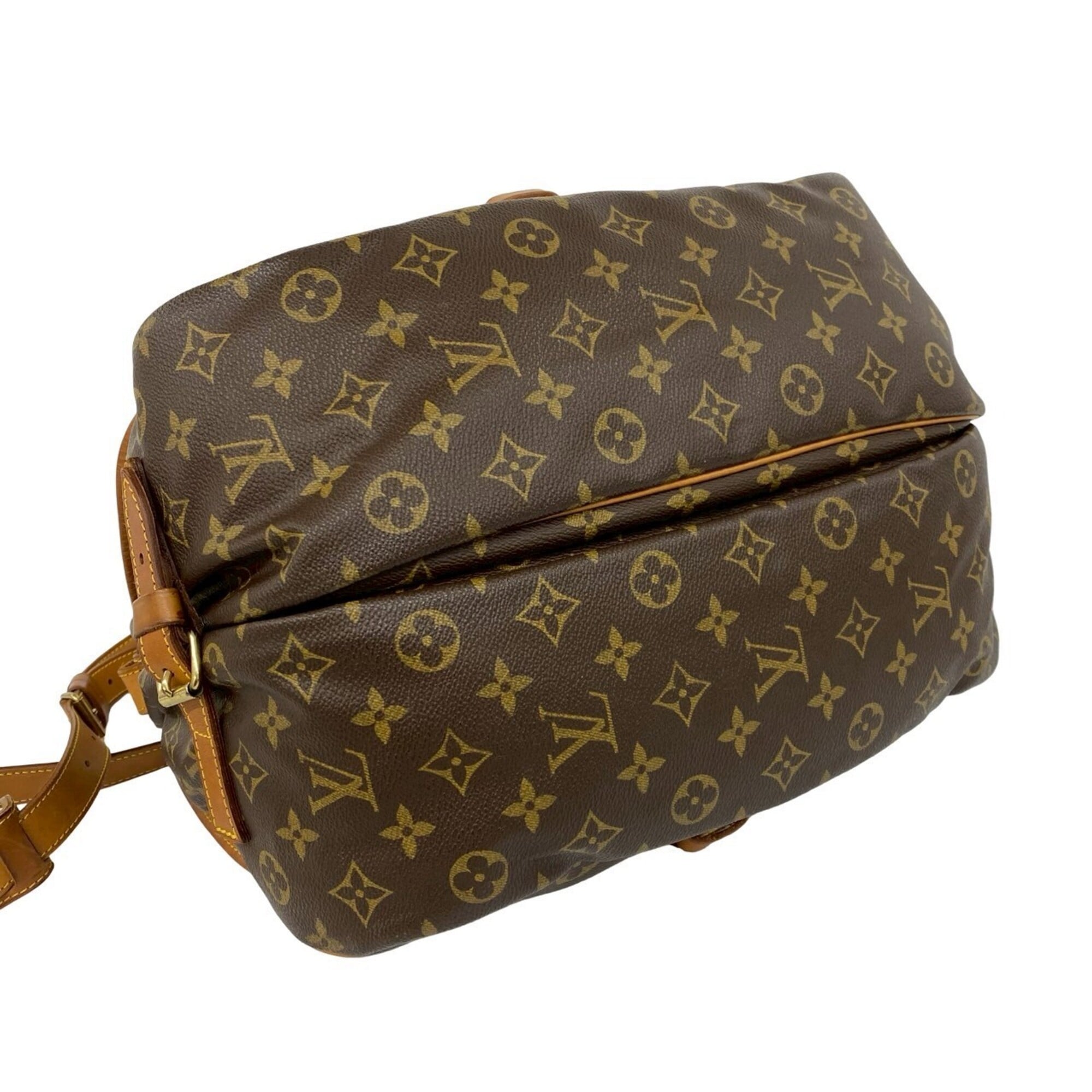 Louis Vuitton Brown Leather Pvc Shoulder Bag Sling Bag (Pre-Owned)
