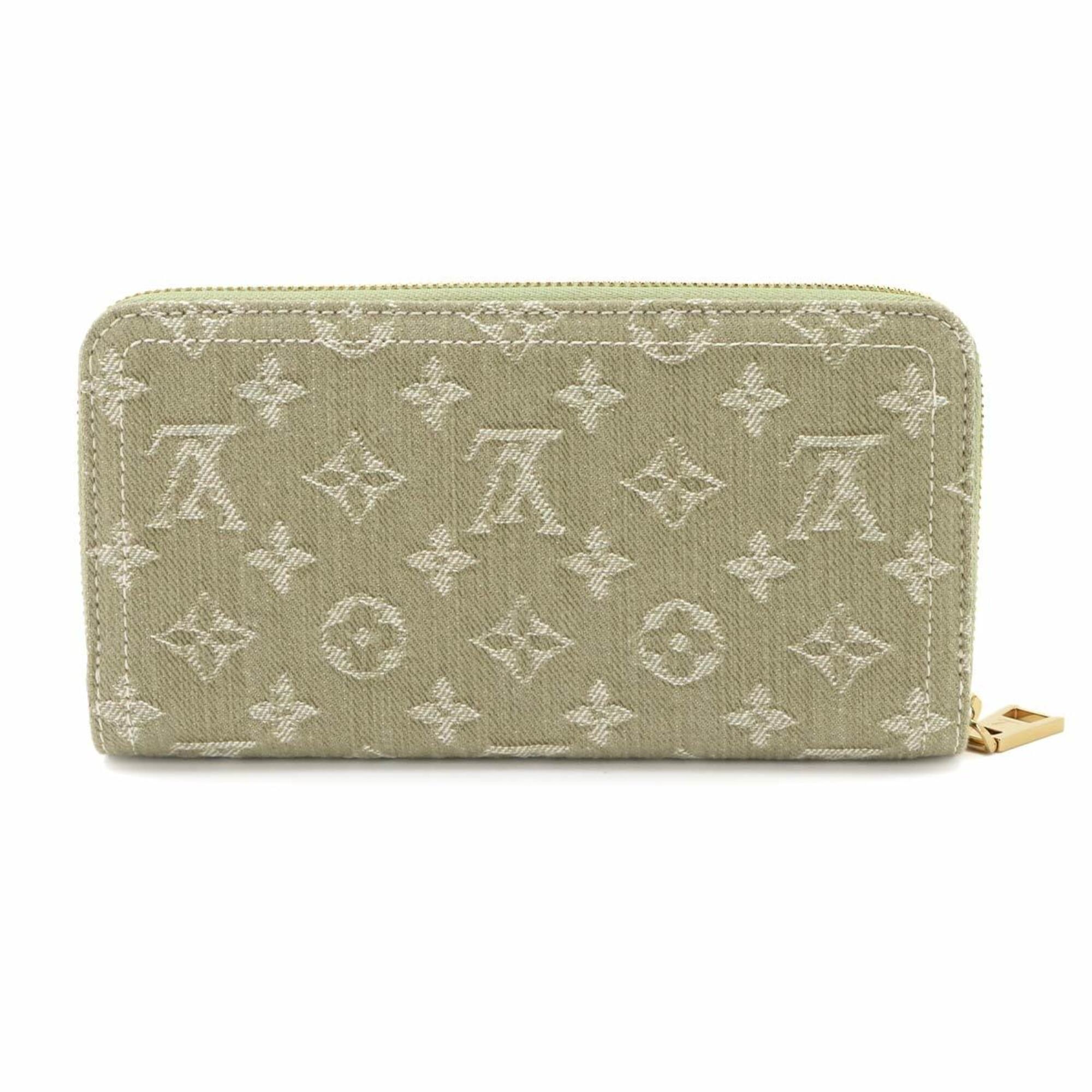 Louis Vuitton Khaki Monogram Denim Long Wallet (Bi-Fold) (Pre-Owned)