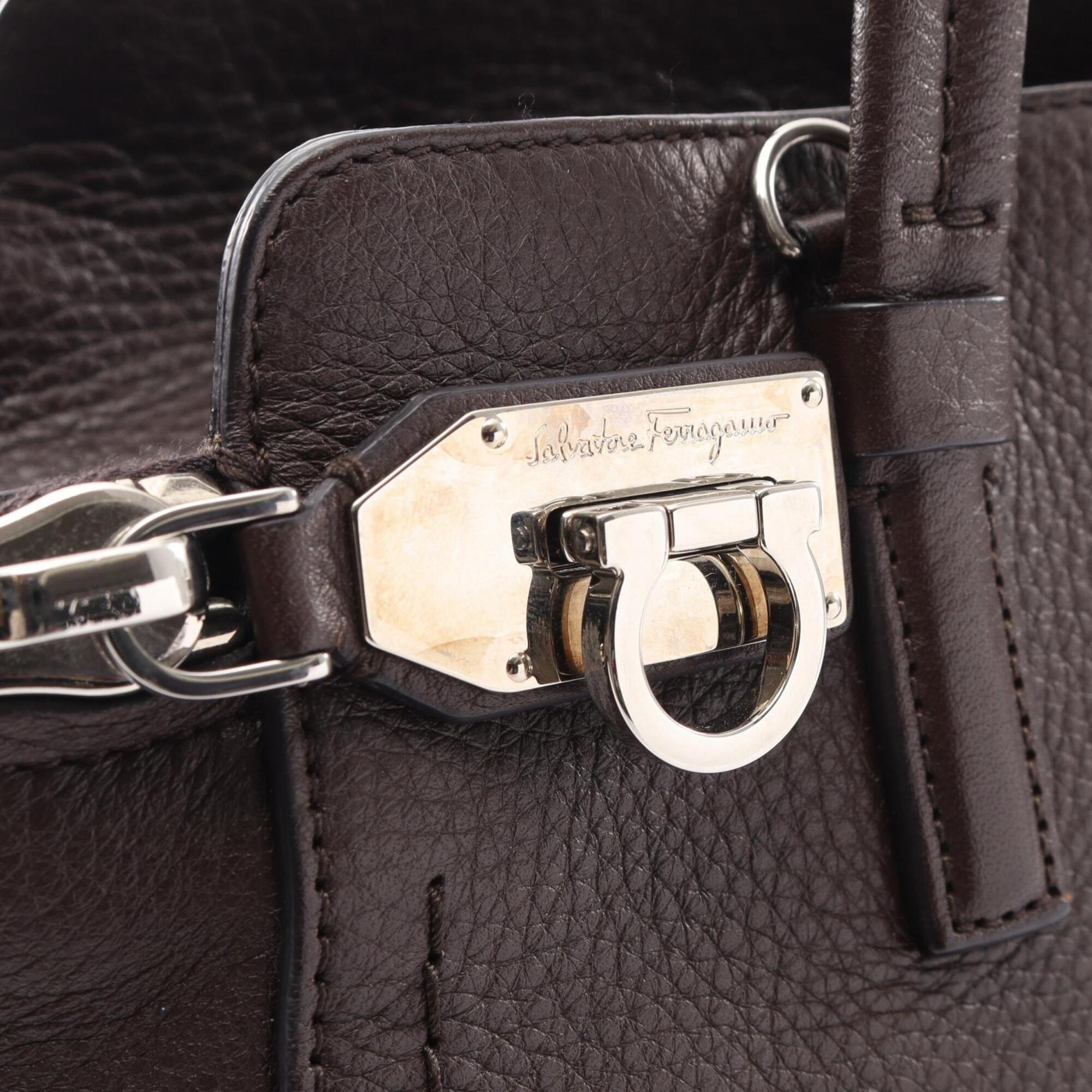 Salvatore Ferragamo Brown Leather Handbag (Pre-Owned)