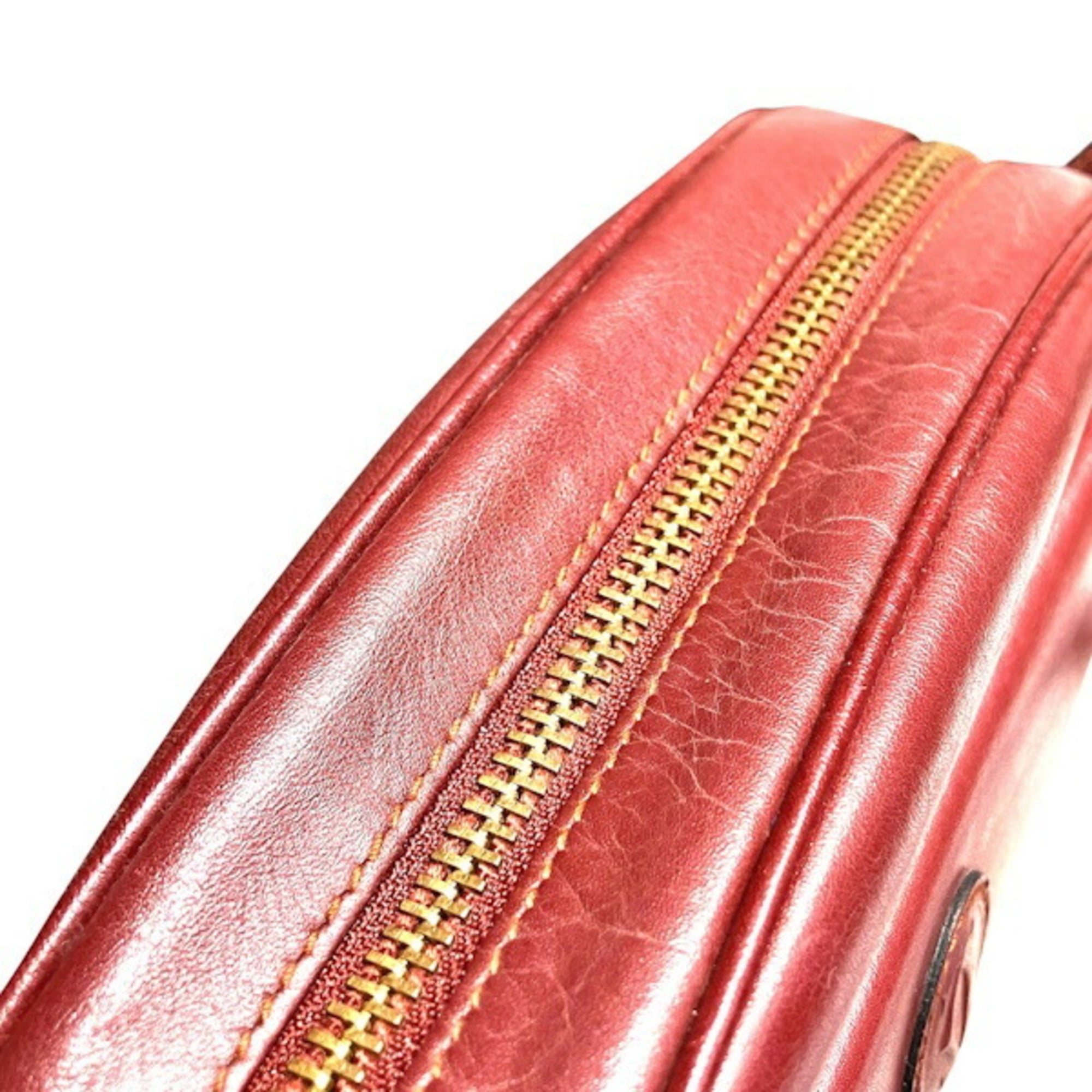 Cartier Must Bordeaux Leather Handbag Shoulder Bag (Pre-Owned)