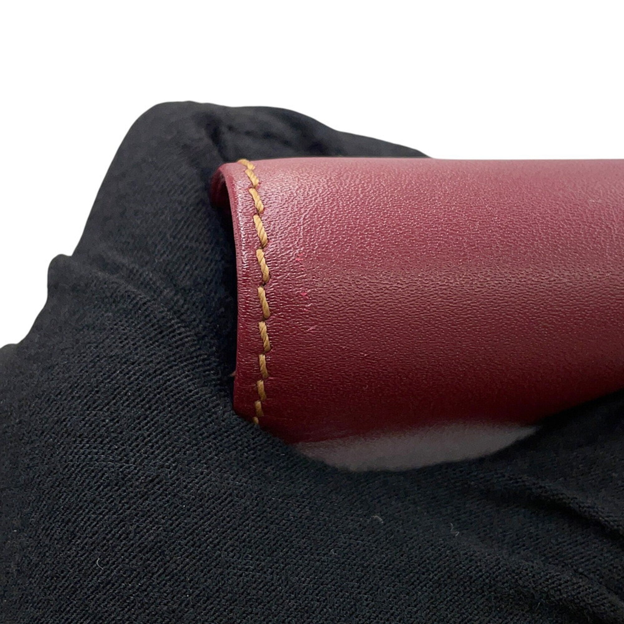 Cartier Must Bordeaux Leather Handbag Tote Bag (Pre-Owned)