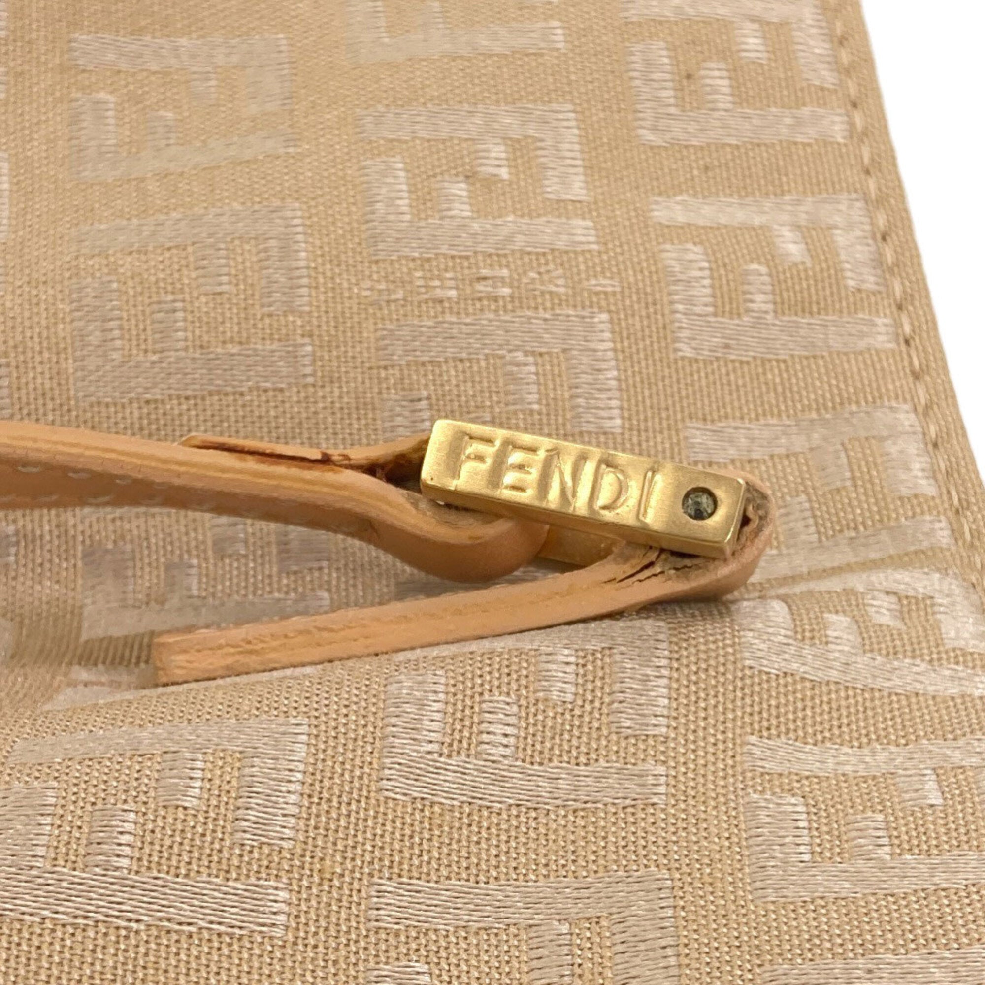 Fendi Zucca Beige Canvas Tote Bag (Pre-Owned)