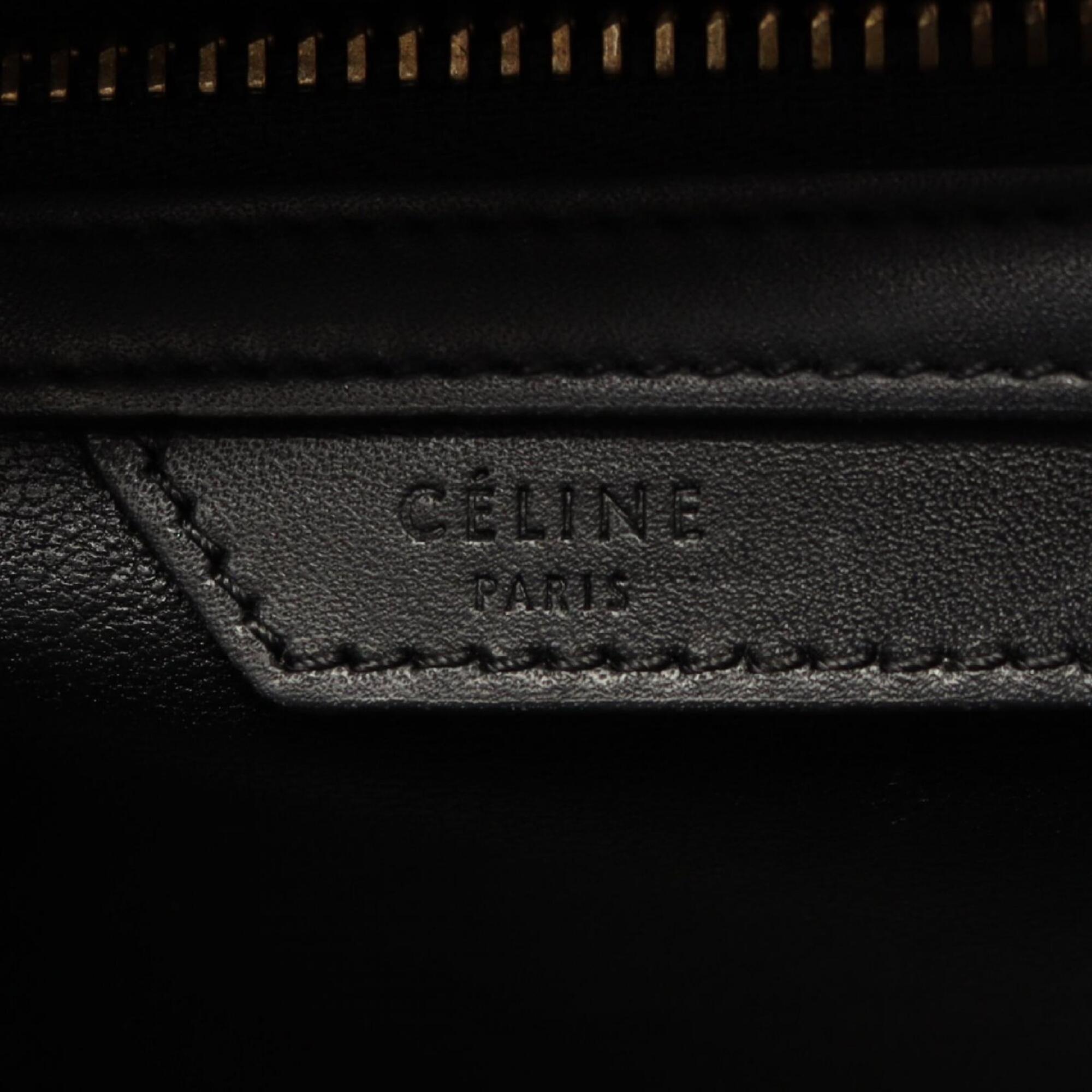 Celine Black Gray Yellow Leather Suede Handbag Tote Bag (Pre-Owned)