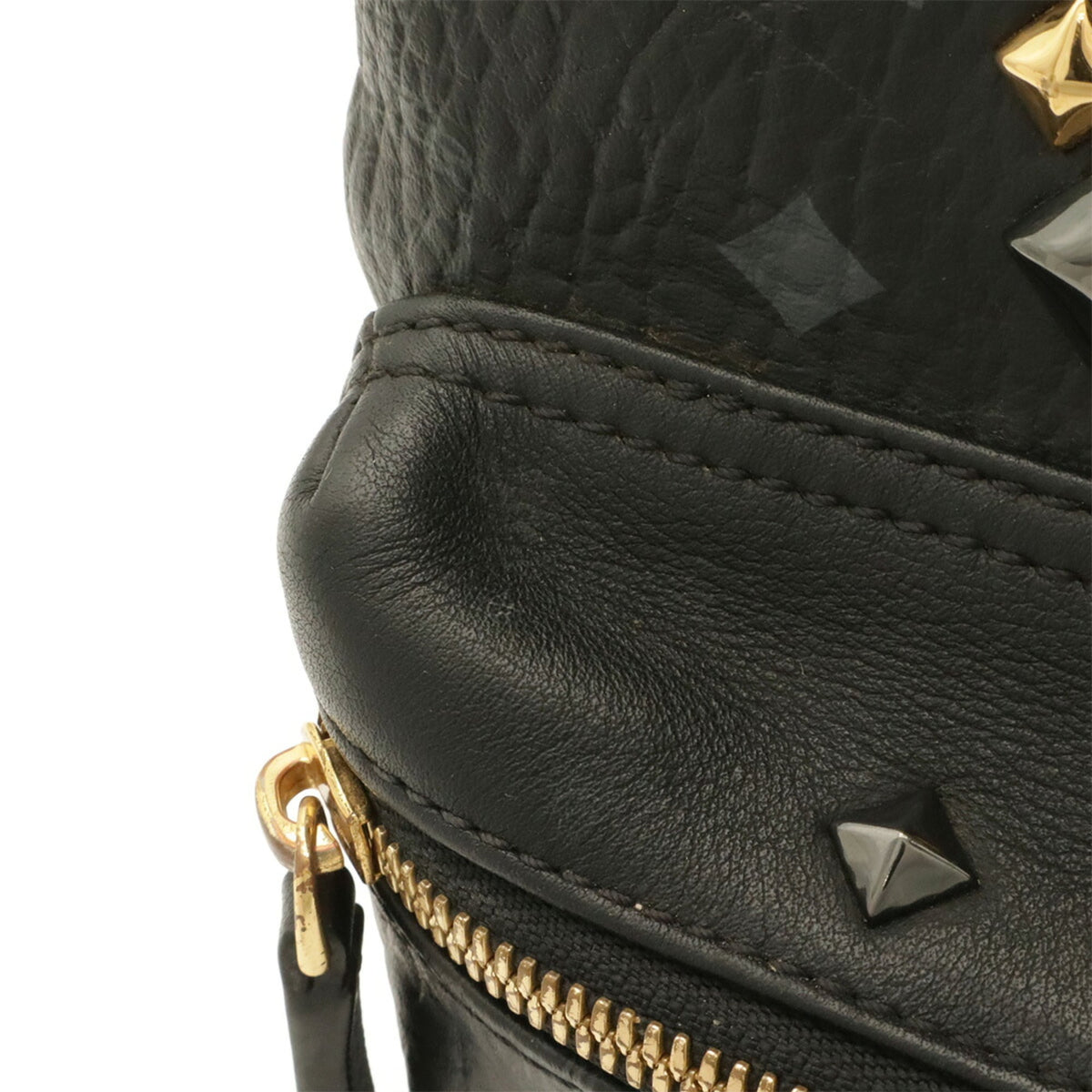 Mcm Visetos Black Gray Coated Canvas Pvc Leather Backpack (Pre-Owned)