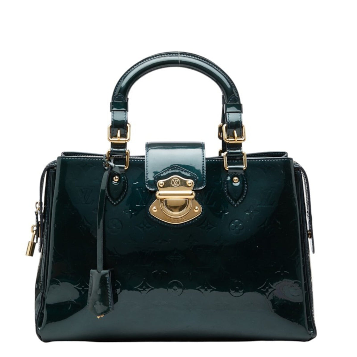 Louis Vuitton Blue Nuit Green Monogram Patent Leather Handbag (Pre-Owned)