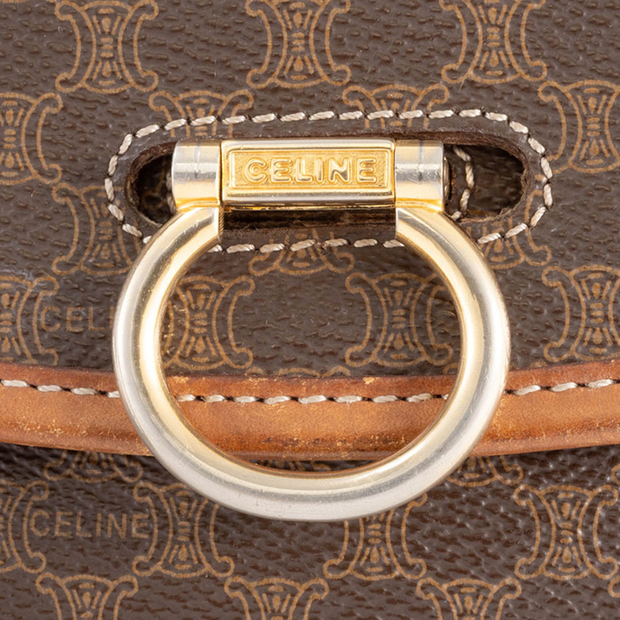 Celine Macadam Brown Pvc Leather Shoulder Bag (Pre-Owned)