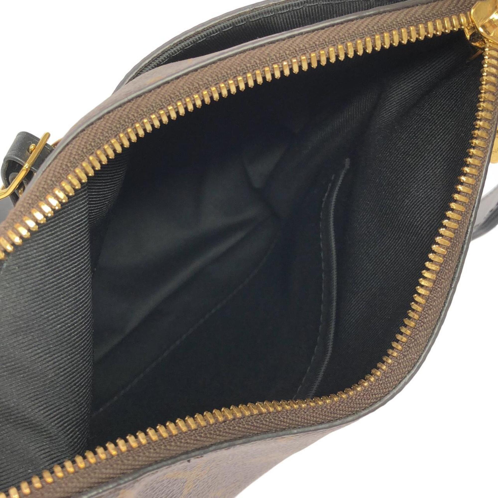 Louis Vuitton Black Marron Coated Canvas Shoulder Bag (Pre-Owned)