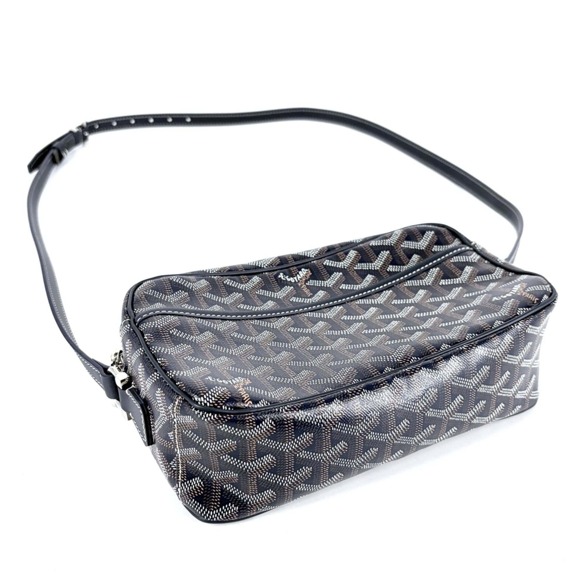 Goyard Navy White Coated Canvas Shoulder Bag (Pre-Owned)