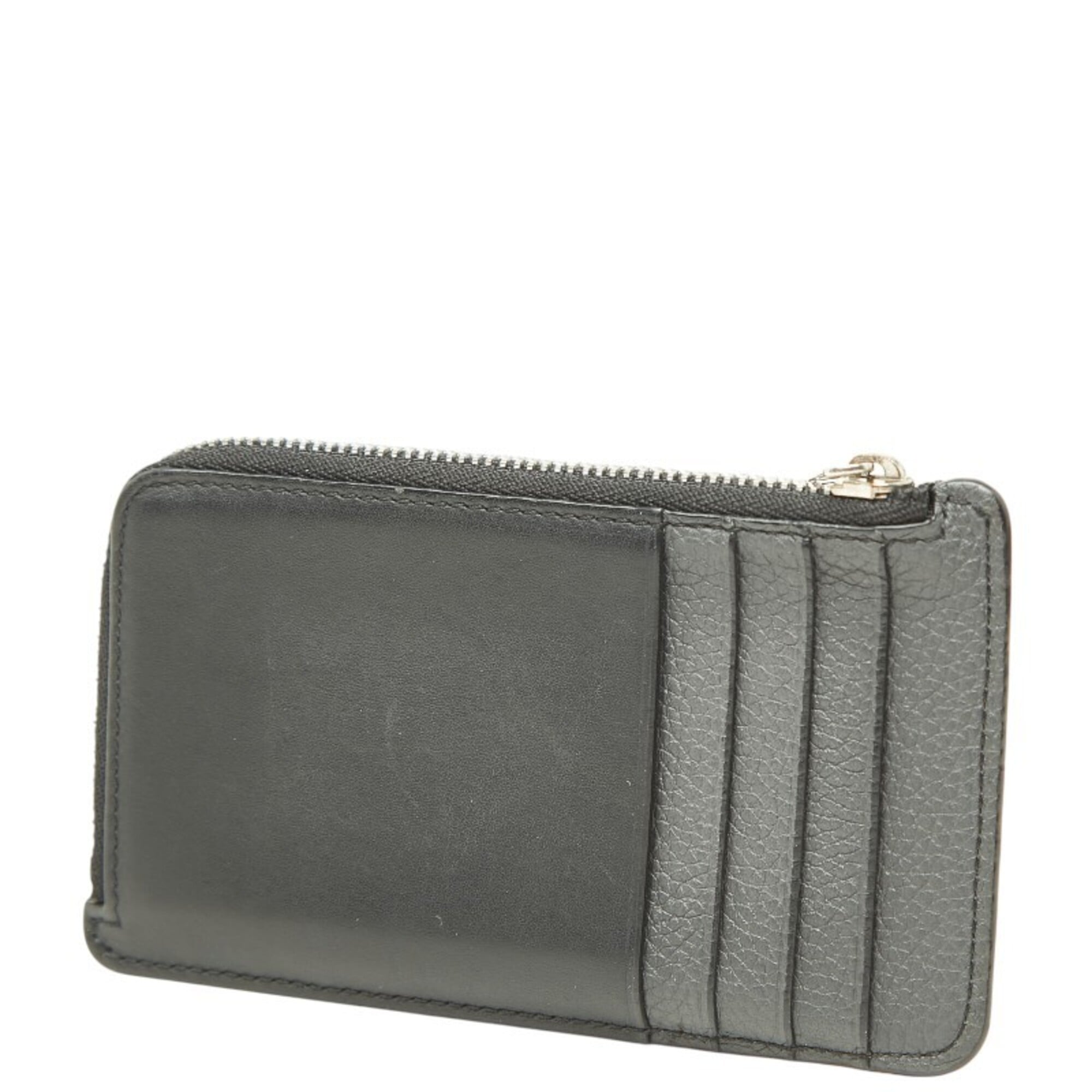 Loewe Black Gray Leather Coin Purse/Coin Case (Pre-Owned)