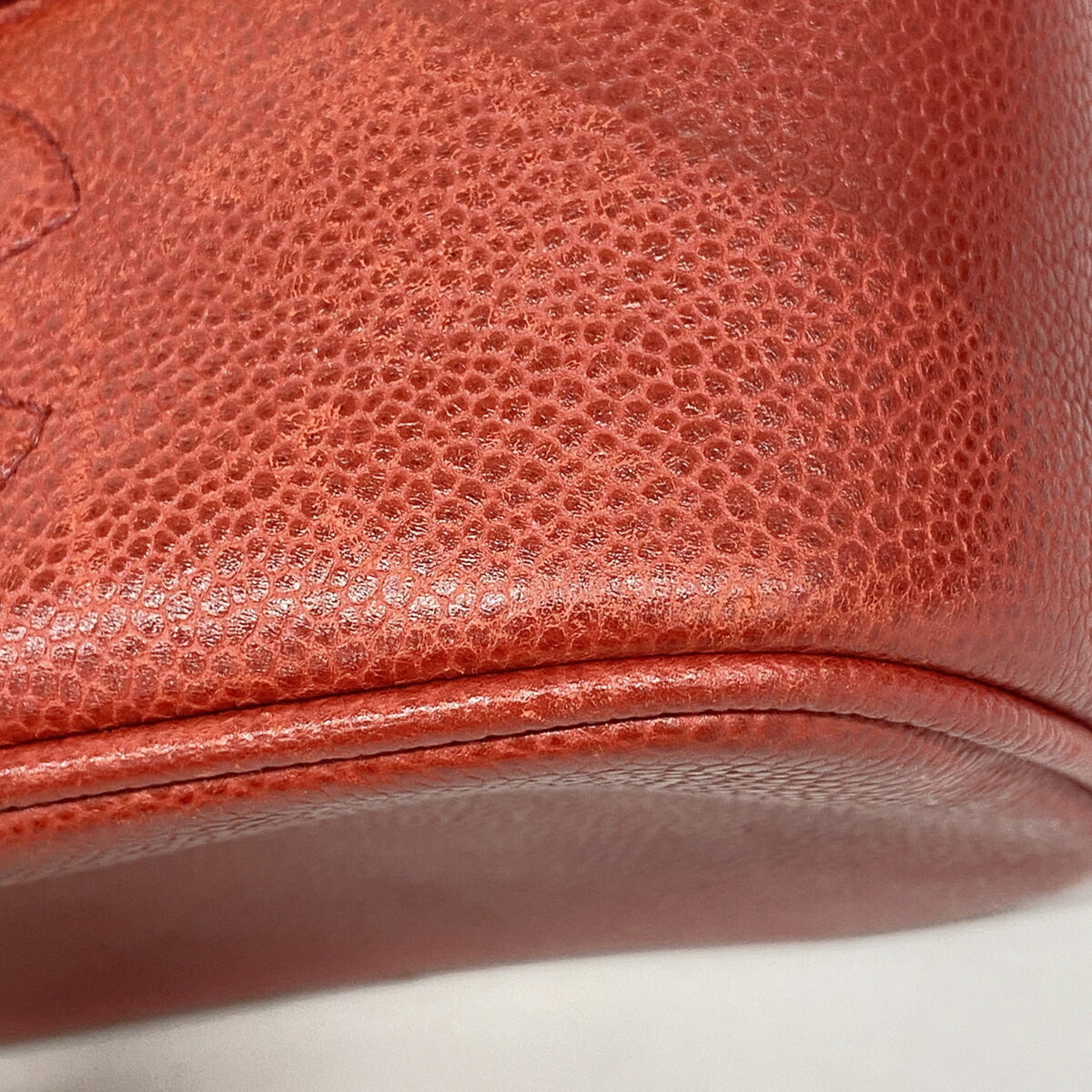 Chanel Red Color Grained Calfskin Vanity Bag (Pre-Owned)