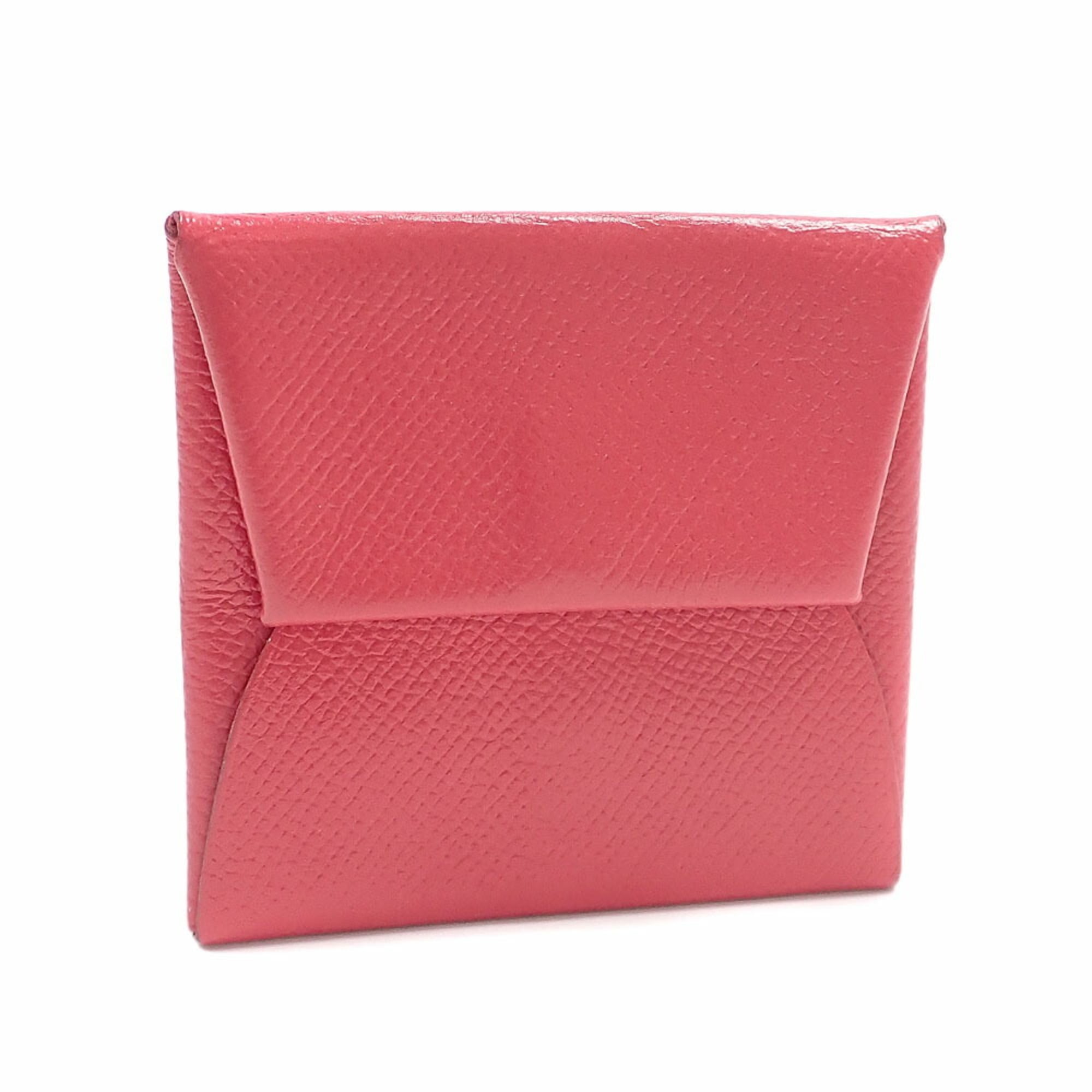 Hermes Bastia Red Color Leather Coin Purse/Coin Case (Pre-Owned)