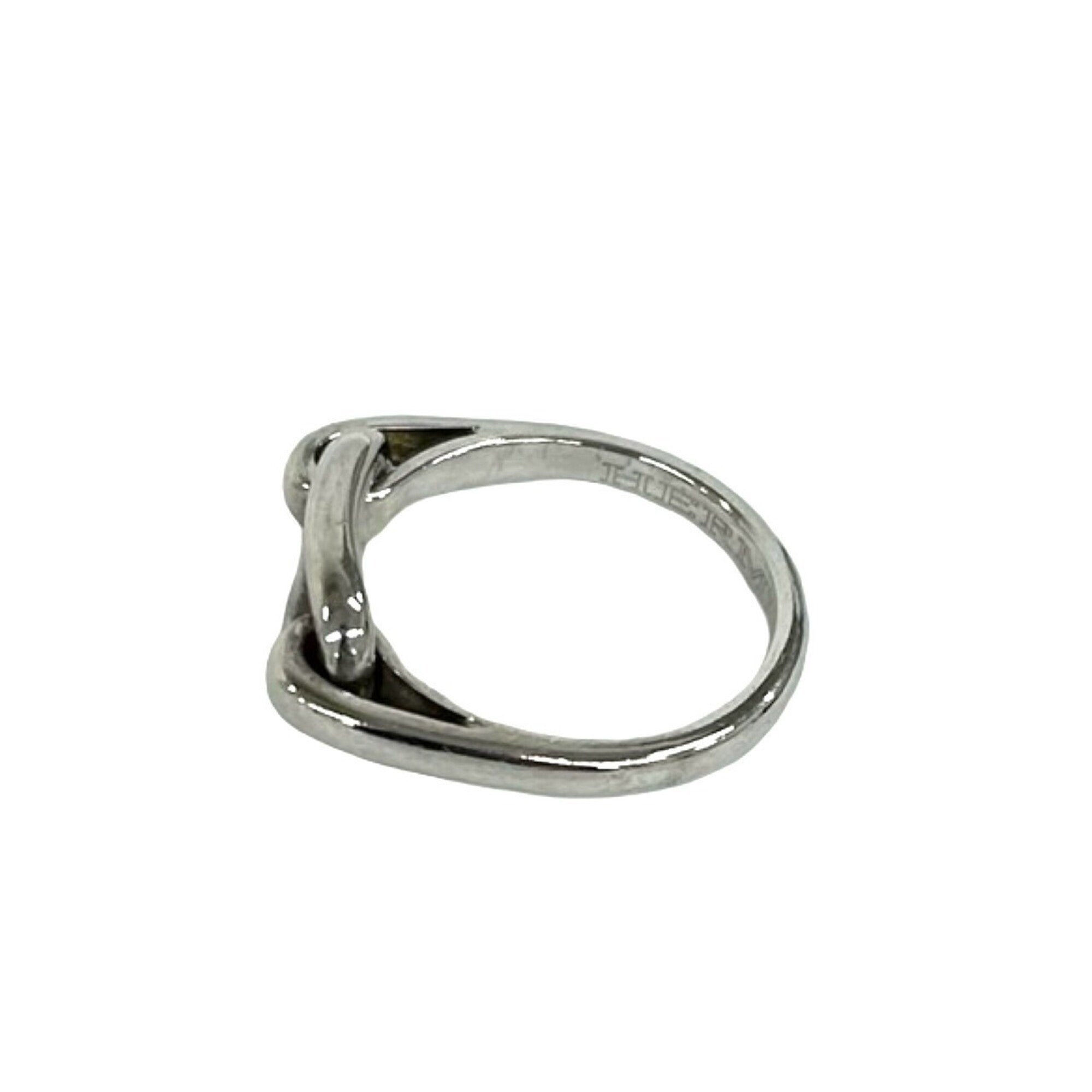 Hermes Silver Silver 925 Band Ring (Pre-Owned)