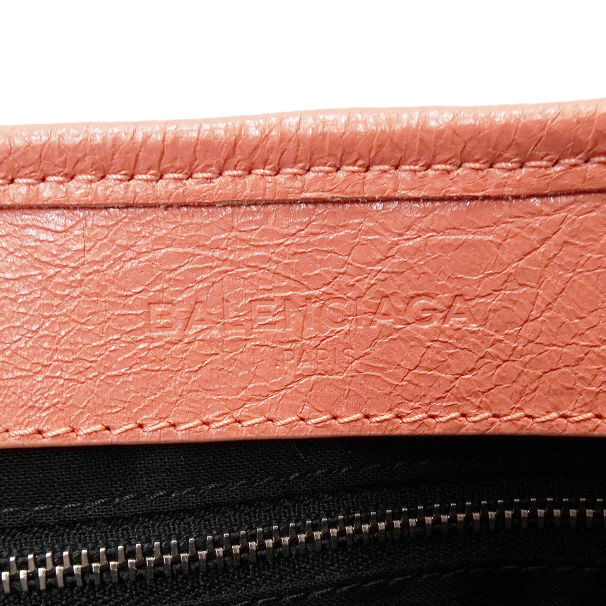 Balenciaga Salmon Pink Leather Handbag Shoulder Bag (Pre-Owned)