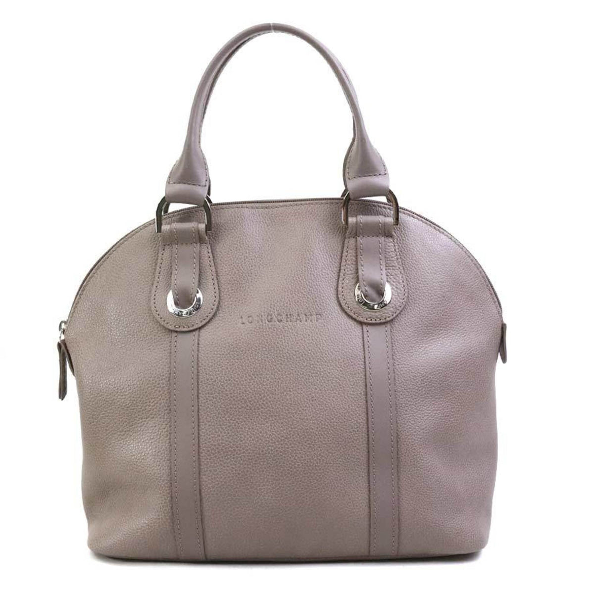 Longchamp Grayish Leather Handbag (Pre-Owned)