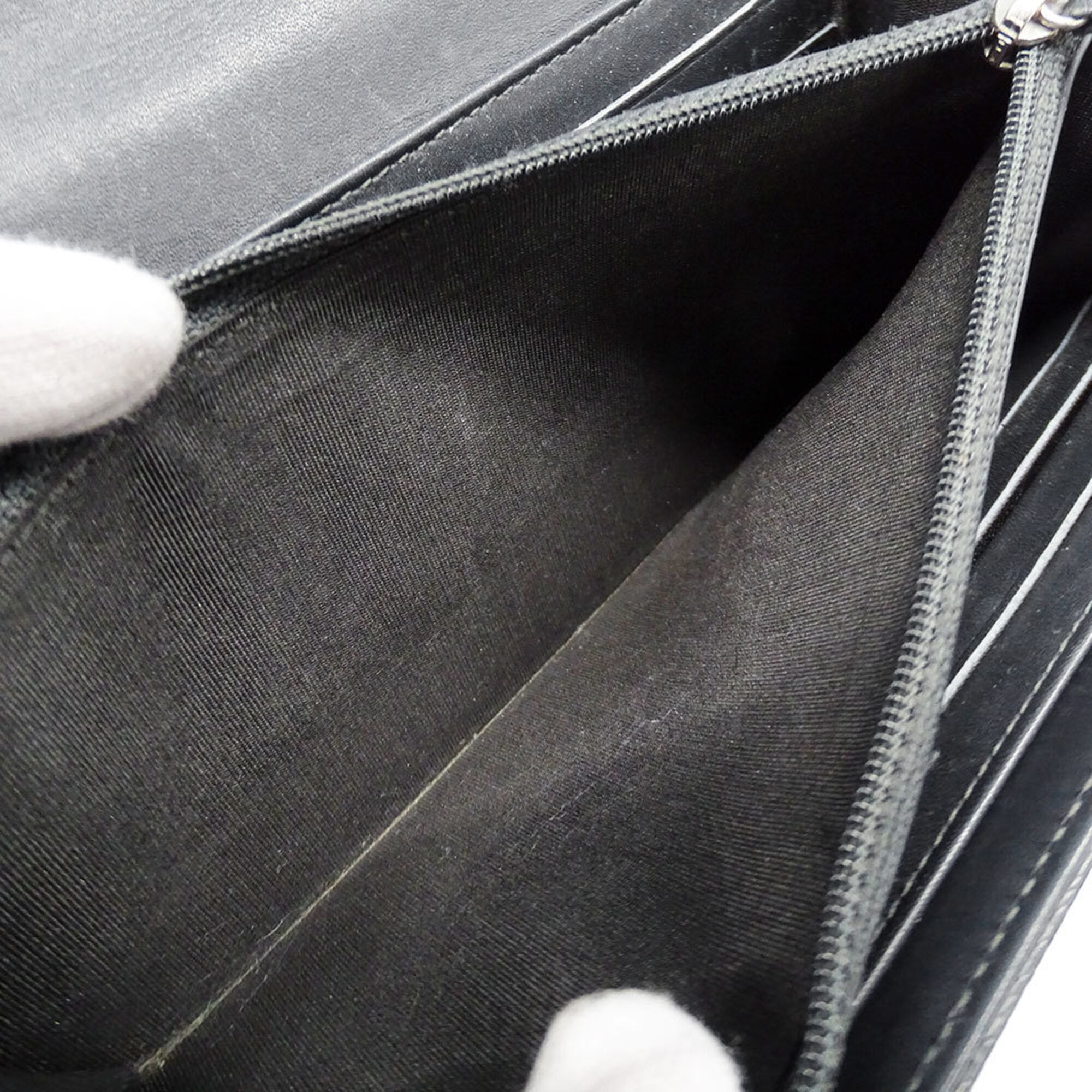 Chanel Charcoal Gray Grained Calfskin (Pre-Owned)