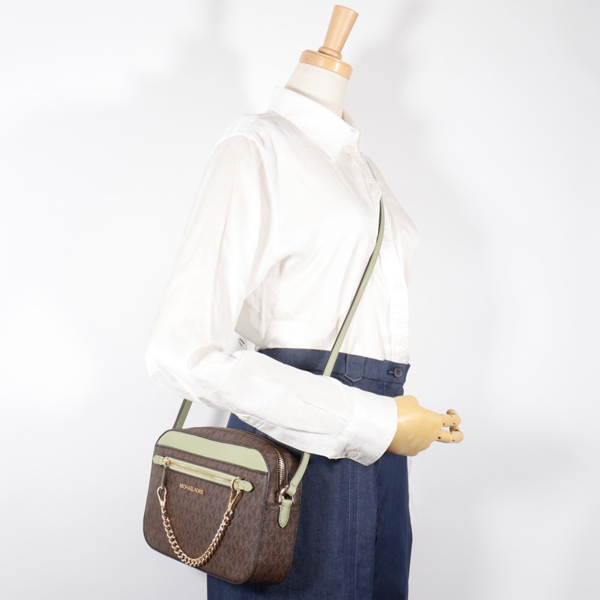 Michael Kors Jet Set Brown Pvc Shoulder Bag (Pre-Owned)