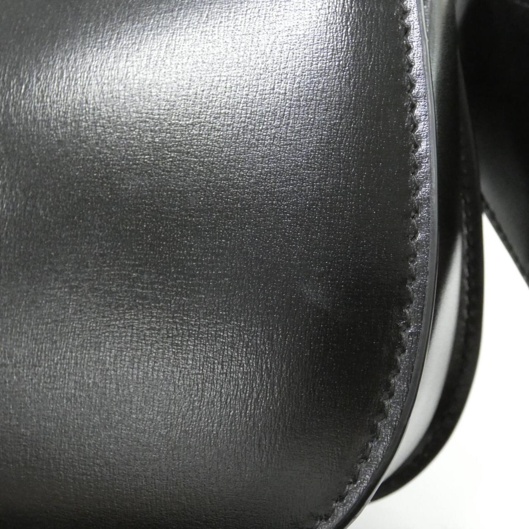 Gucci Bamboo Black Leather Handbag (Pre-Owned)