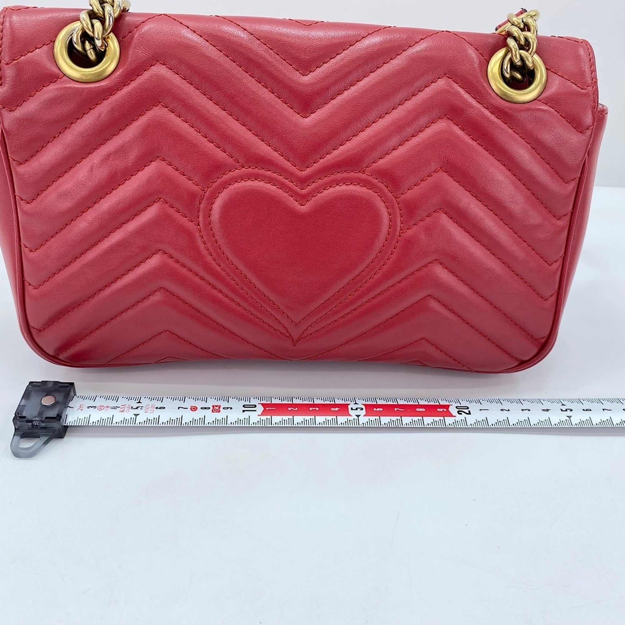 Gucci Red Color Leather Shoulder Bag (Pre-Owned)
