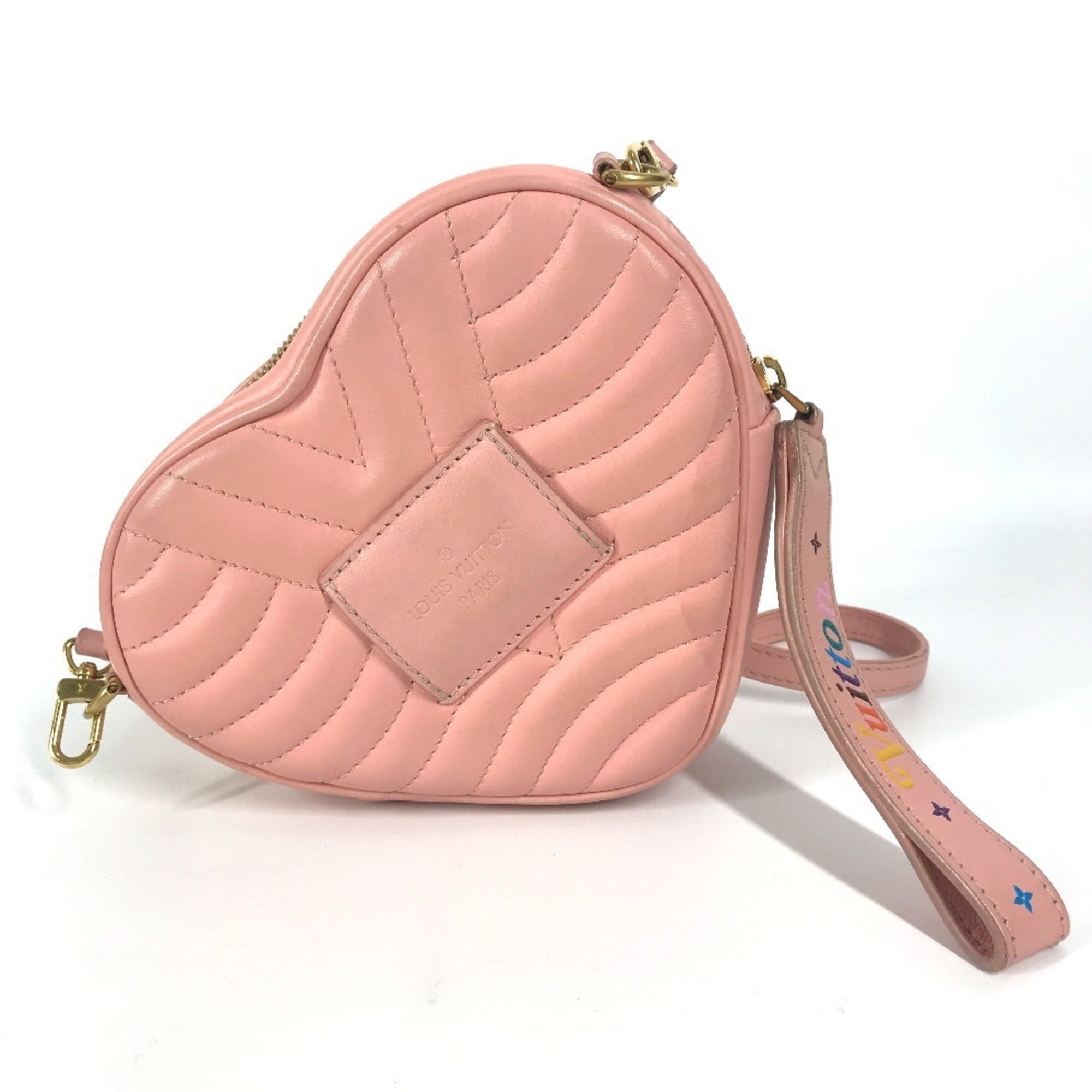 Louis Vuitton Pink Leather Clutch Bag Pochette Shoulder Bag (Pre-Owned)