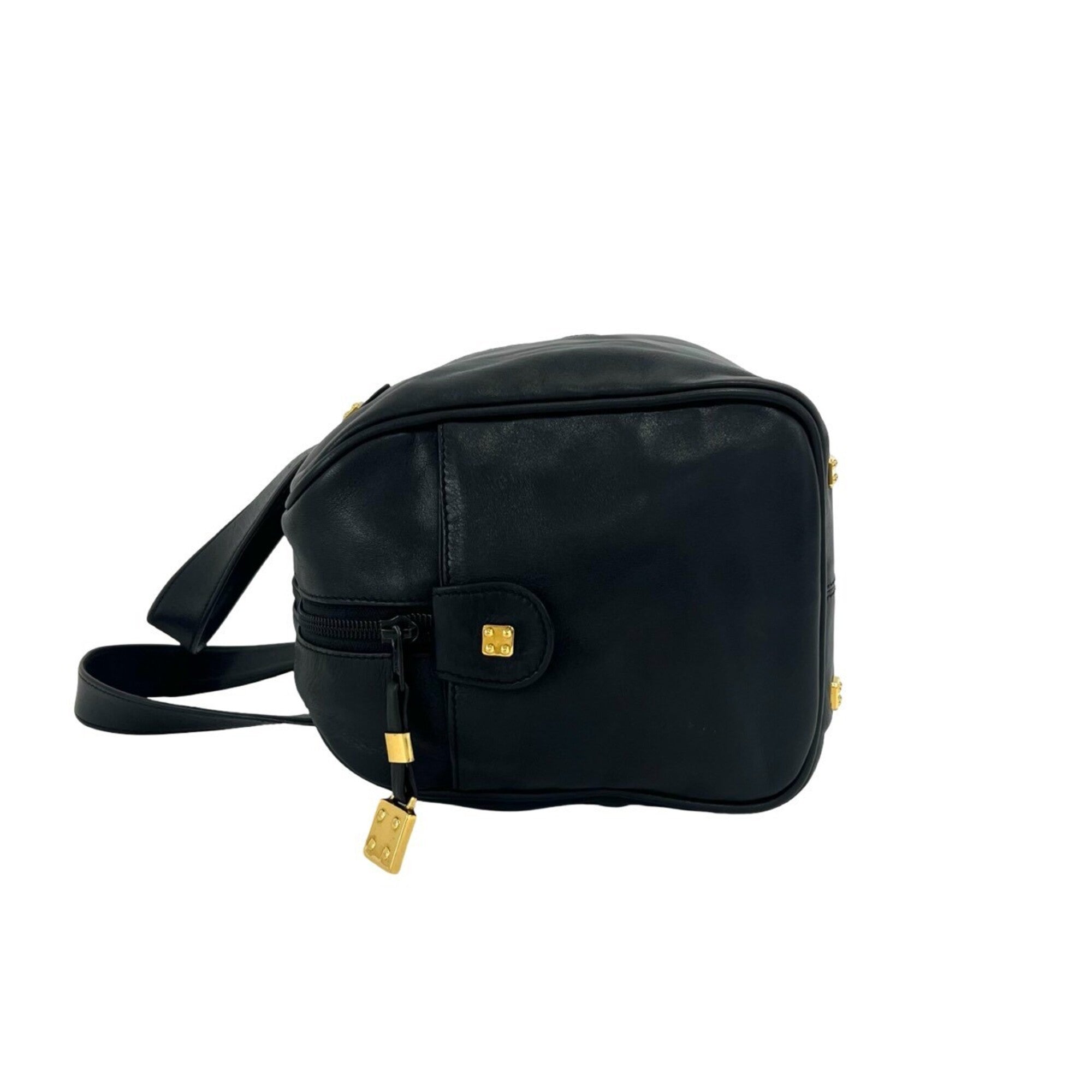Loewe Black Leather Boston Bag Handbag Tote Bag (Pre-Owned)