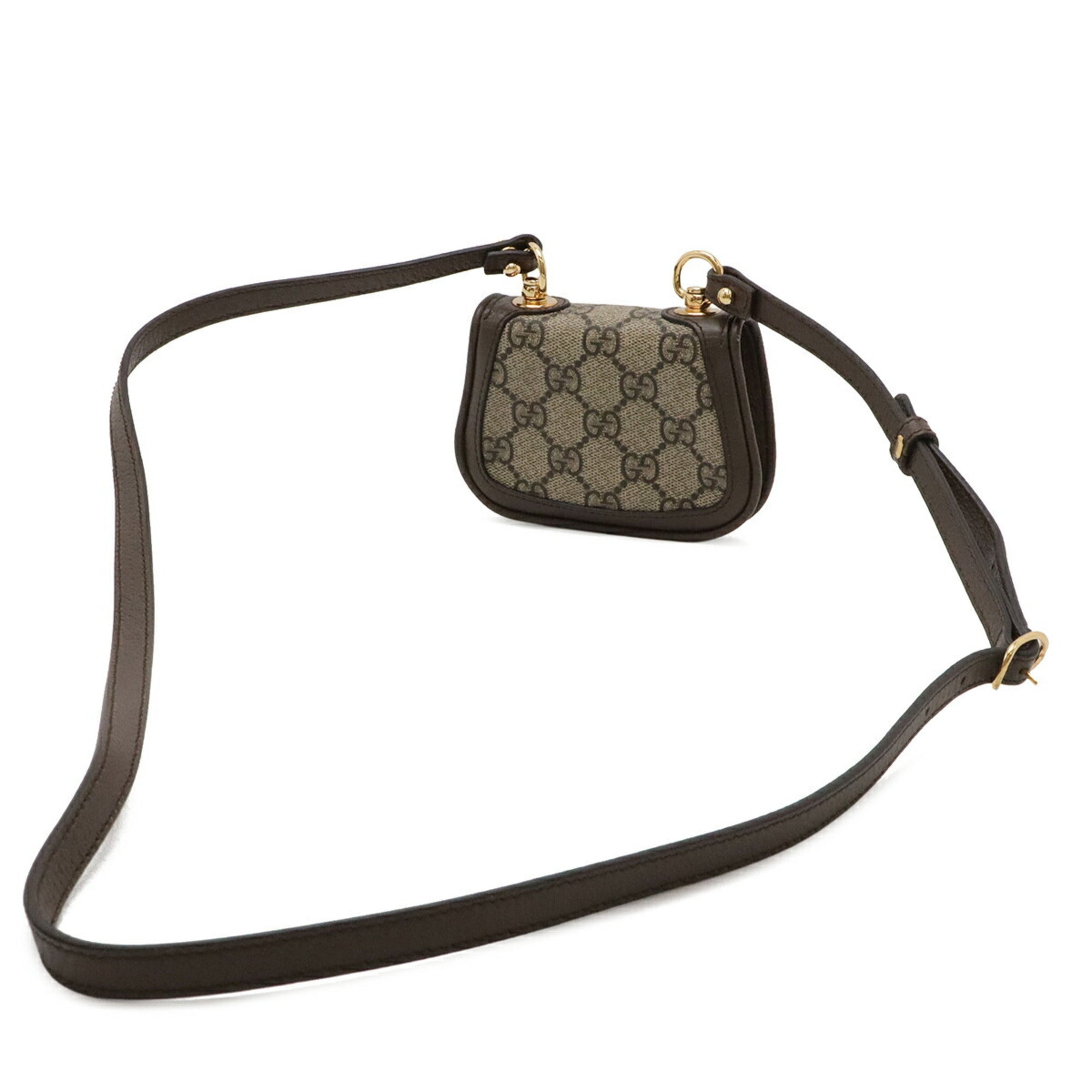 Gucci Beige Brown Gg Supreme Leather Shoulder Bag (Pre-Owned)