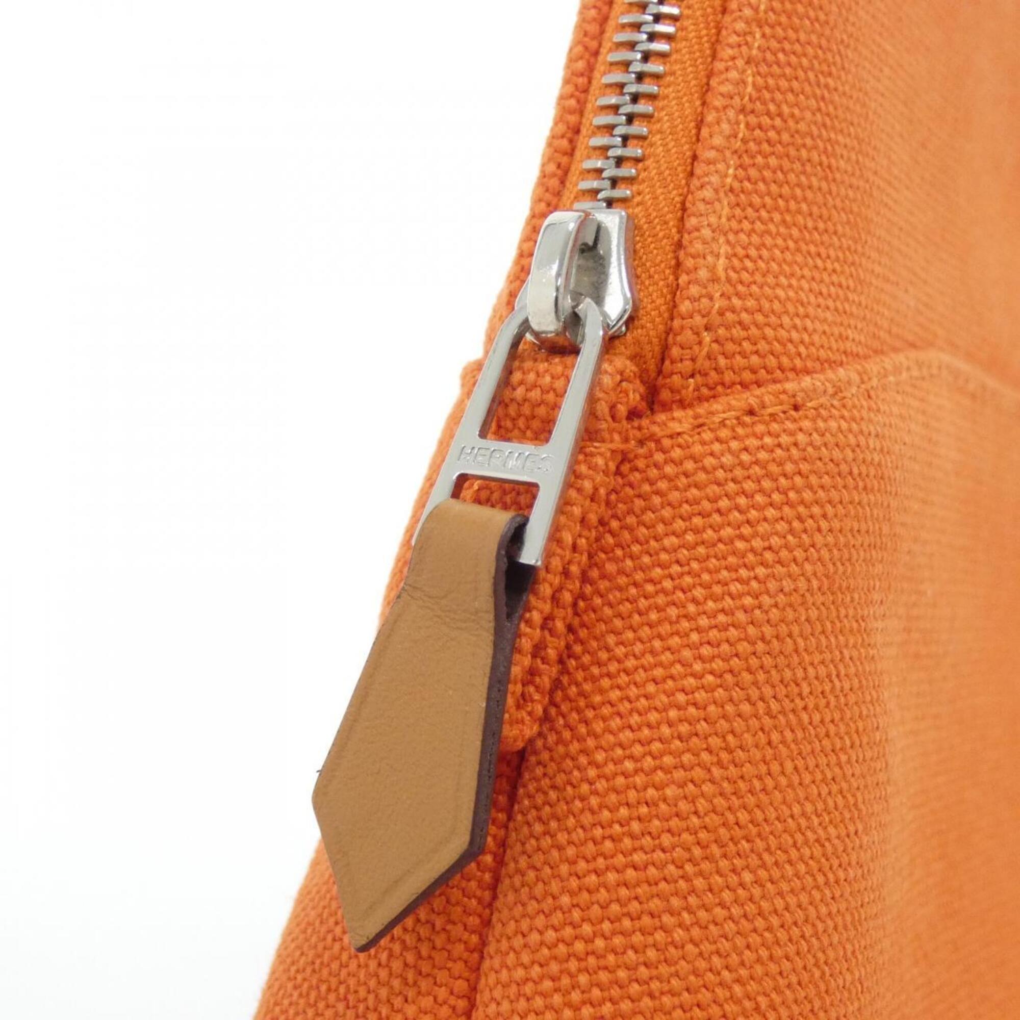 Hermes Feu Orange Canvas Handbag Pouch (Pre-Owned)
