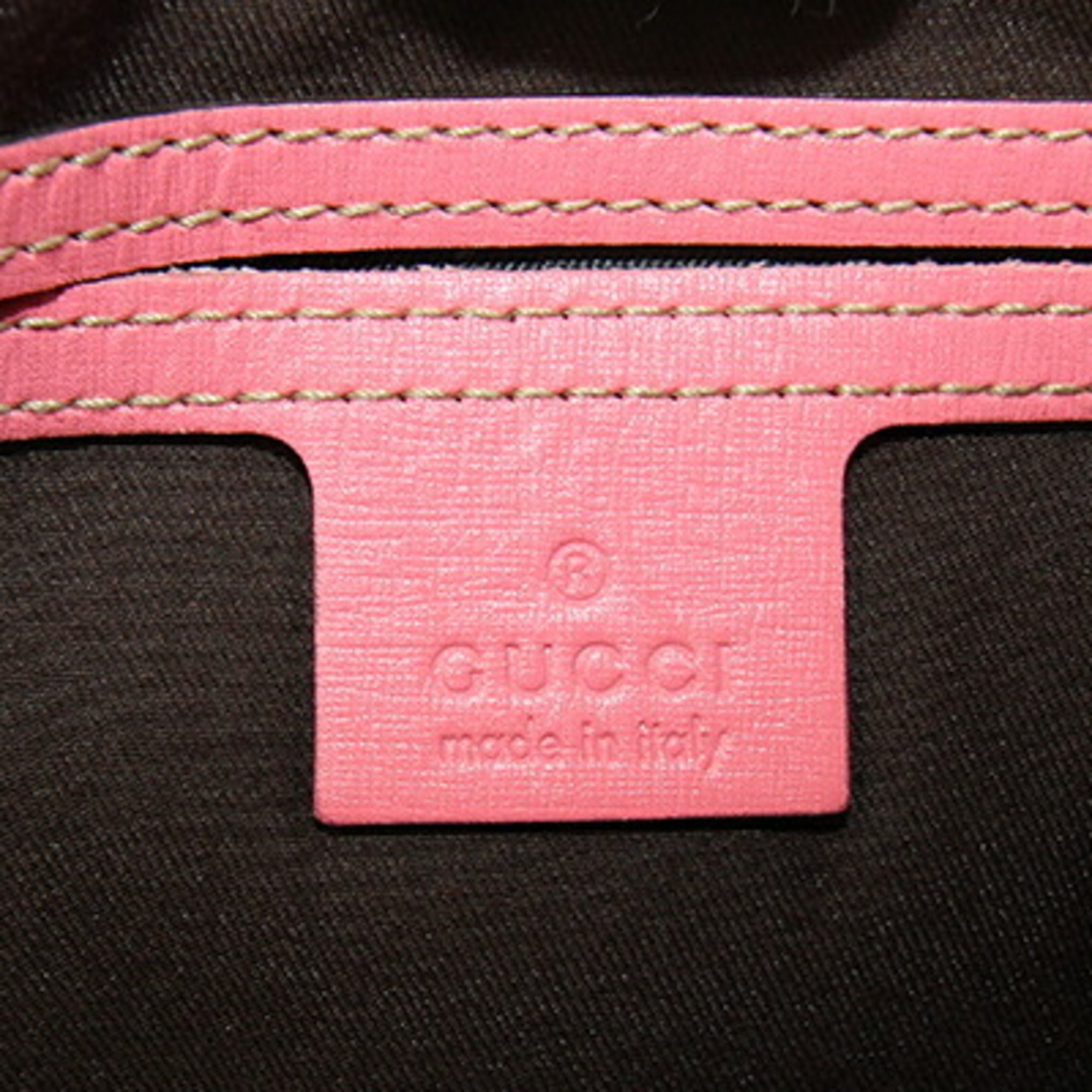 Gucci Beige Pink Pvc Leather Handbag Shoulder Bag (Pre-Owned)