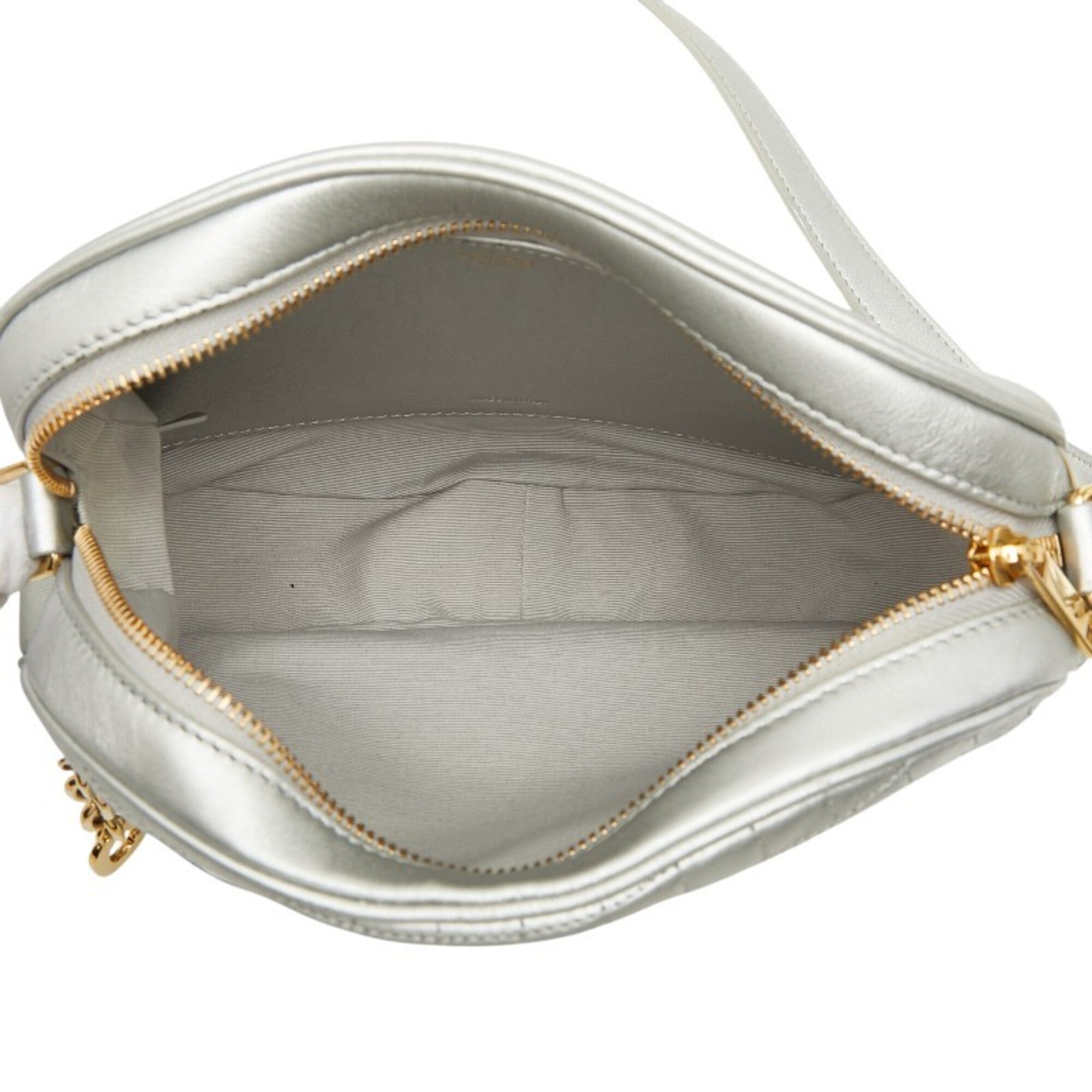 Celine Silver Leather Shoulder Bag (Pre-Owned)