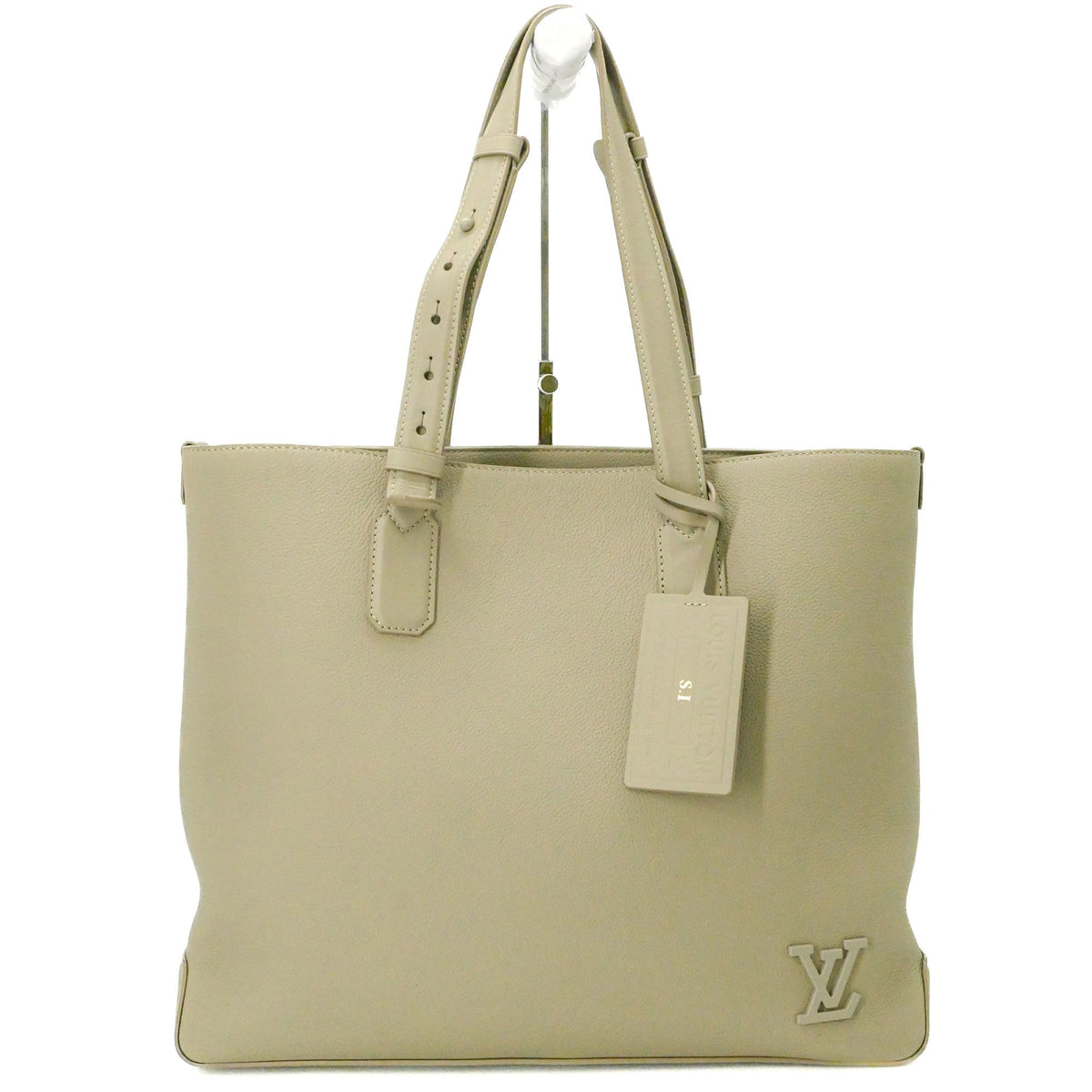 Louis Vuitton Grayish Leather Tote Bag (Pre-Owned)
