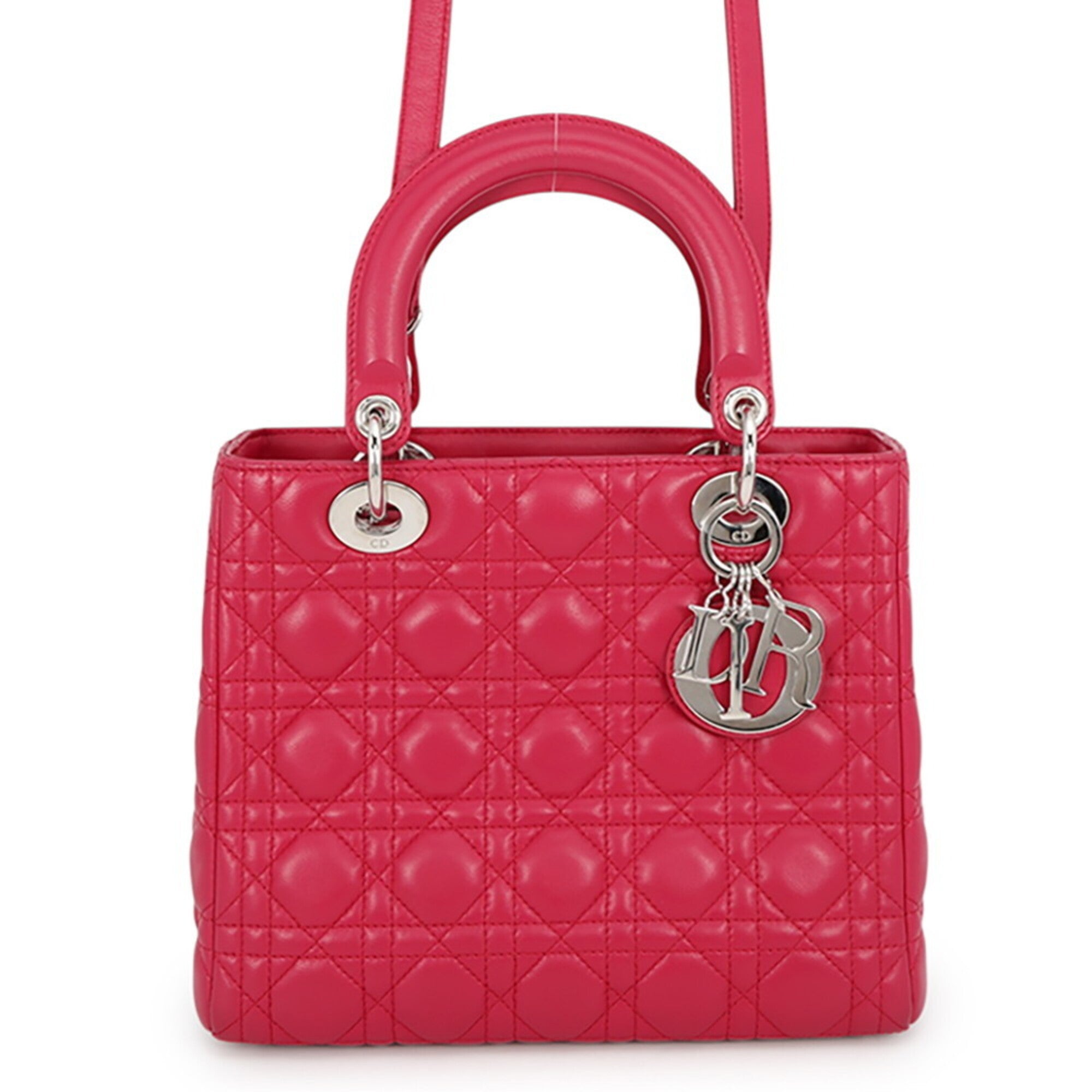Christian Dior Lady Dior Pink Leather Handbag (Pre-Owned)
