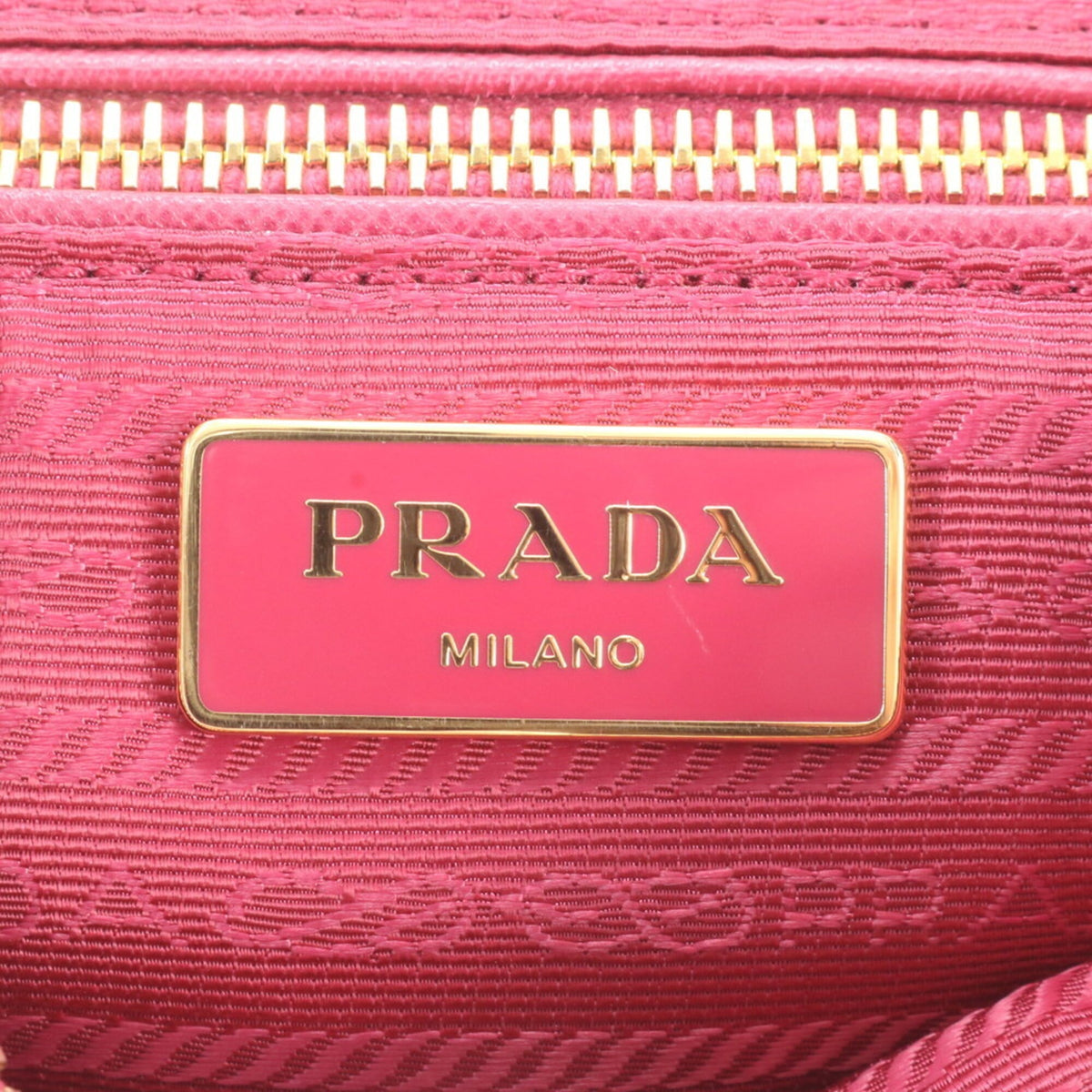 Prada Pink Leather Nylon Handbag Shoulder Bag Tote Bag (Pre-Owned)