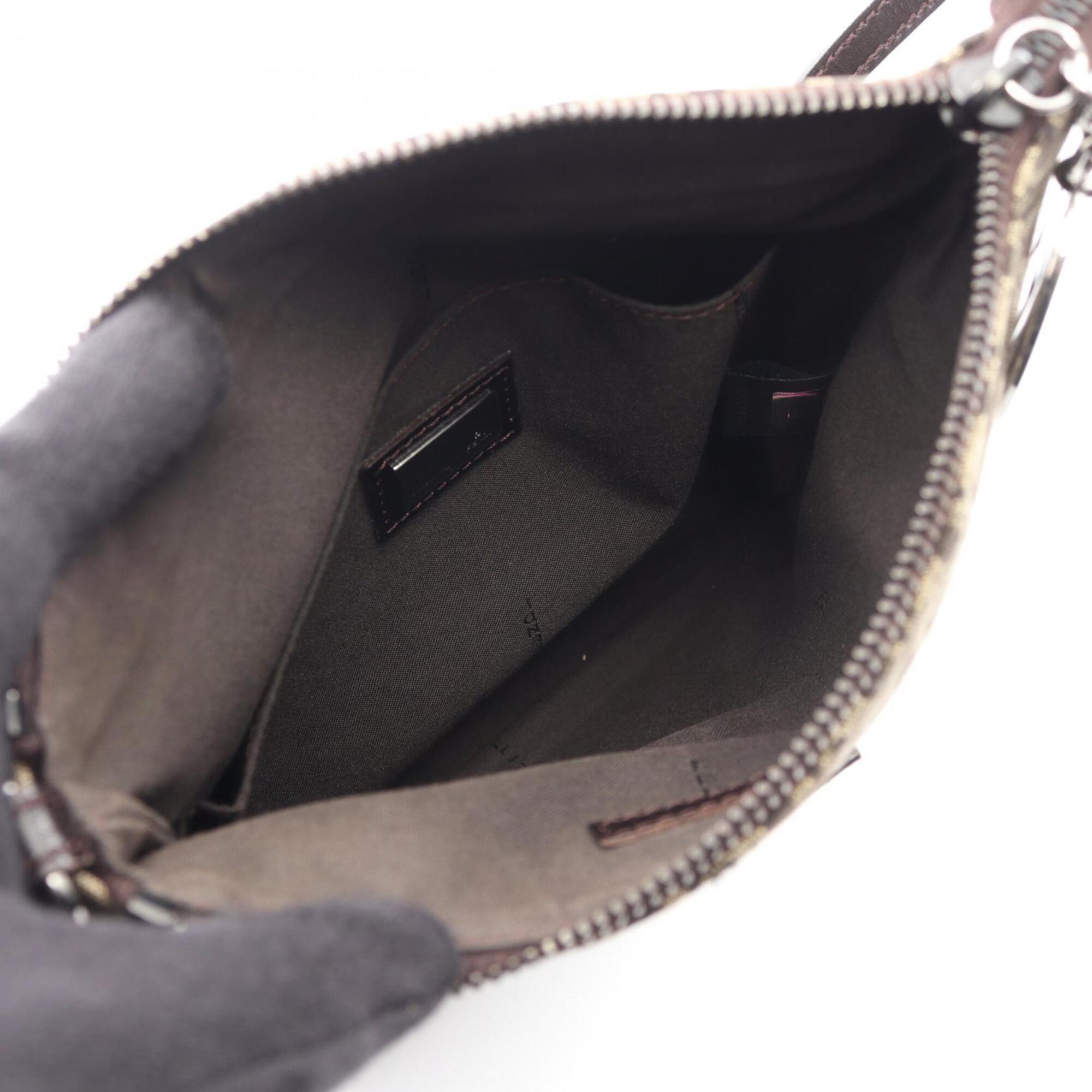 Fendi Brown Canvas Leather Shoulder Bag (Pre-Owned)