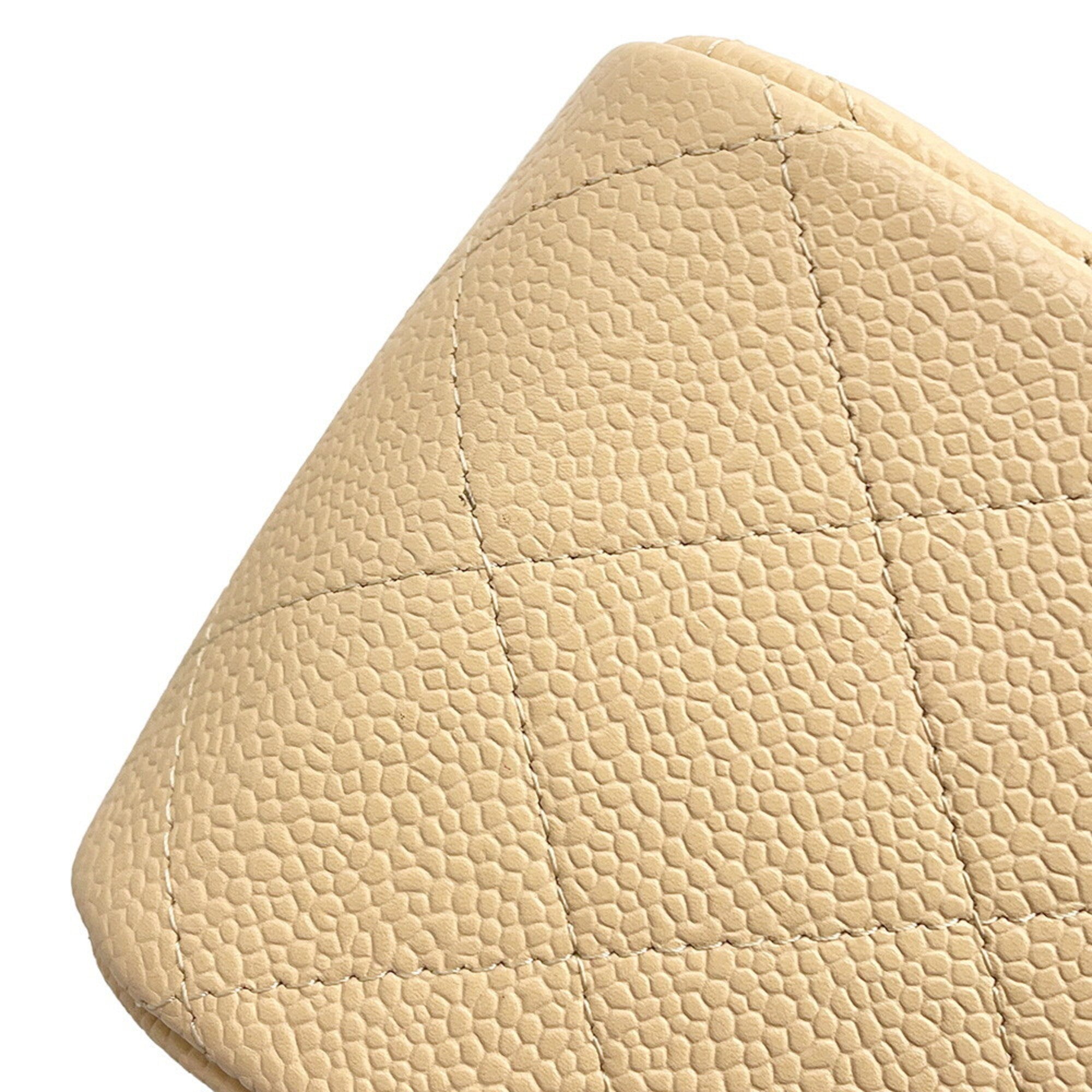 Chanel Matelasse Beige Grained Calfskin Handbag Shoulder Bag (Pre-Owned)