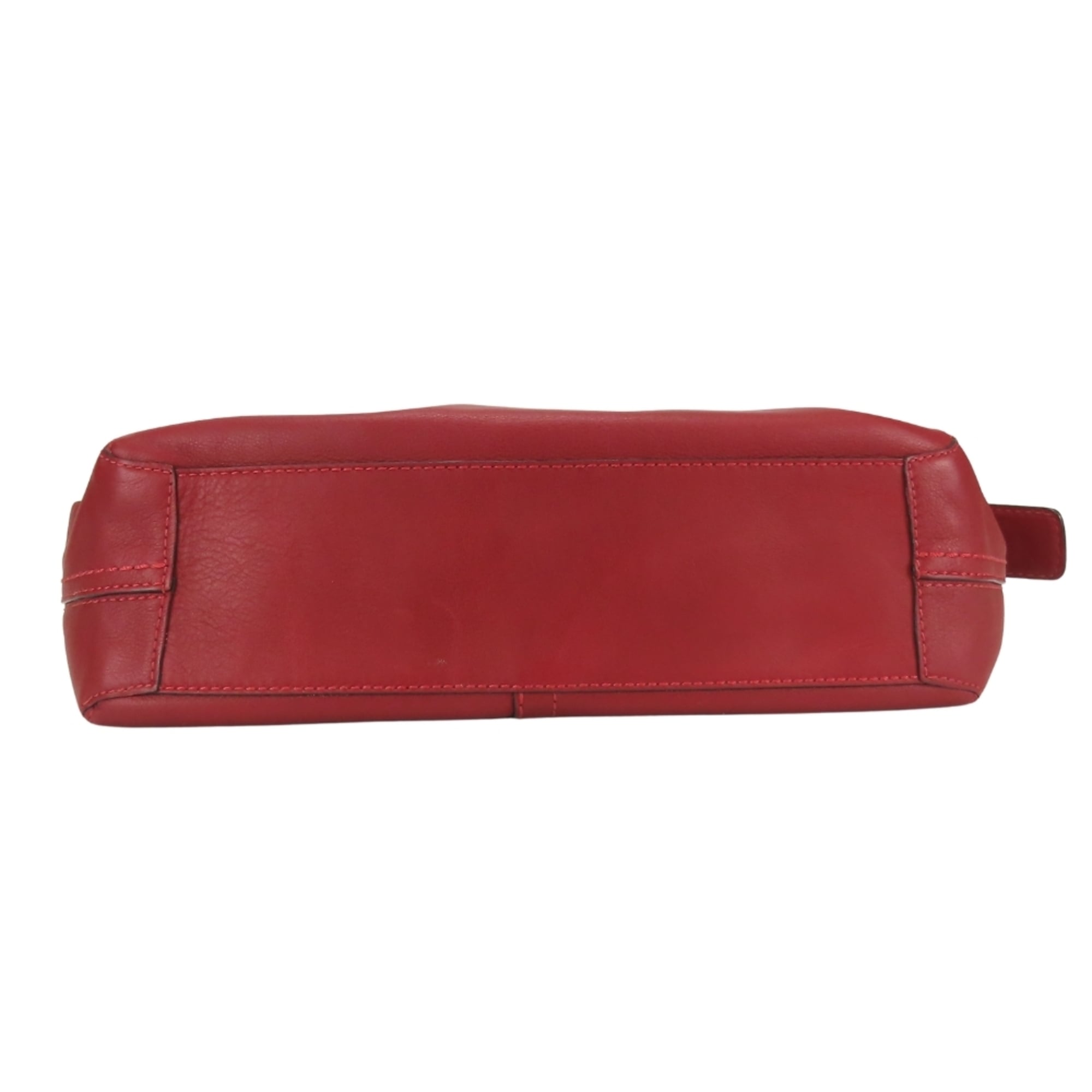 Coach Red Color Leather Shoulder Bag (Pre-Owned)