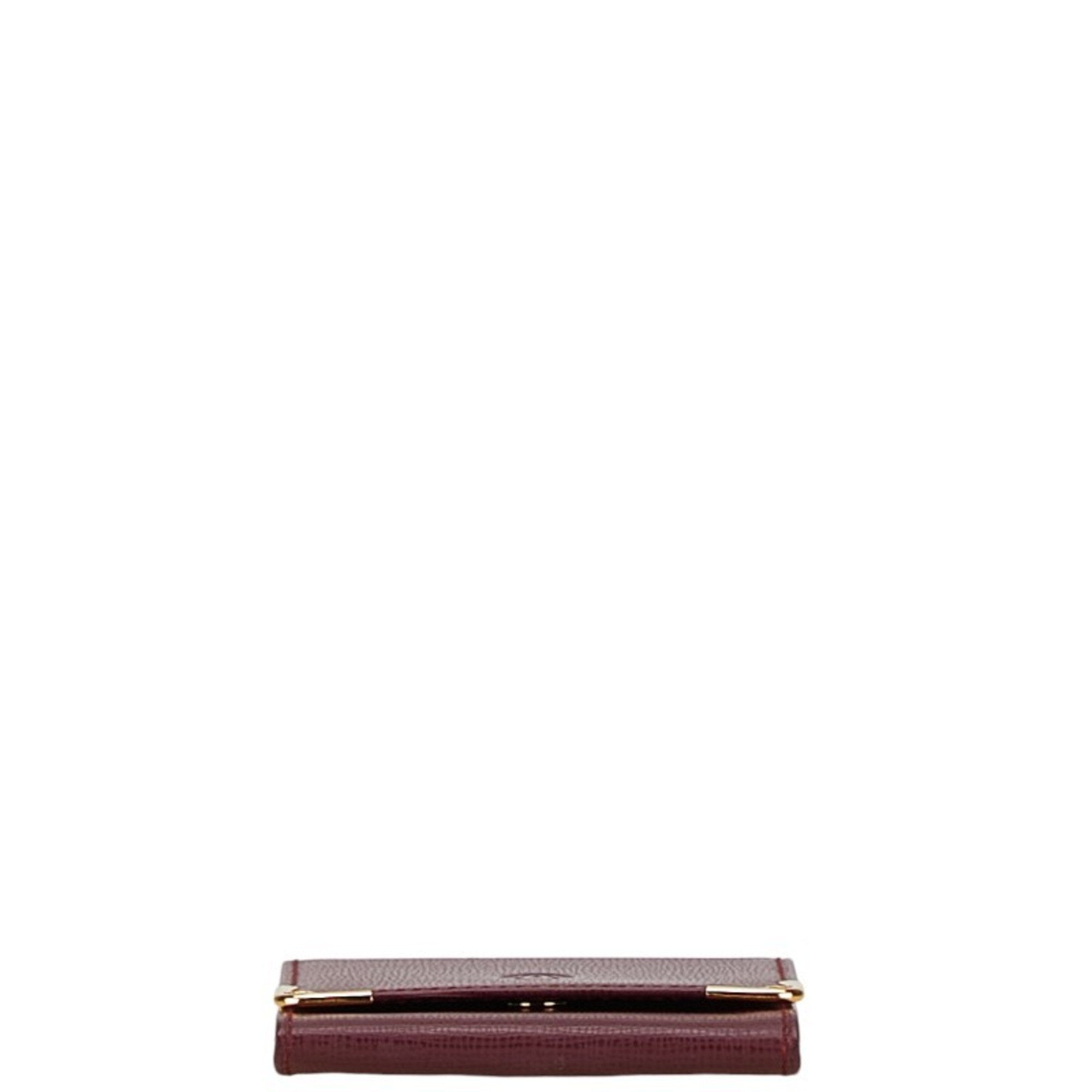 Cartier Bordeaux Wine Red Leather Coin Purse/Coin Case (Pre-Owned)