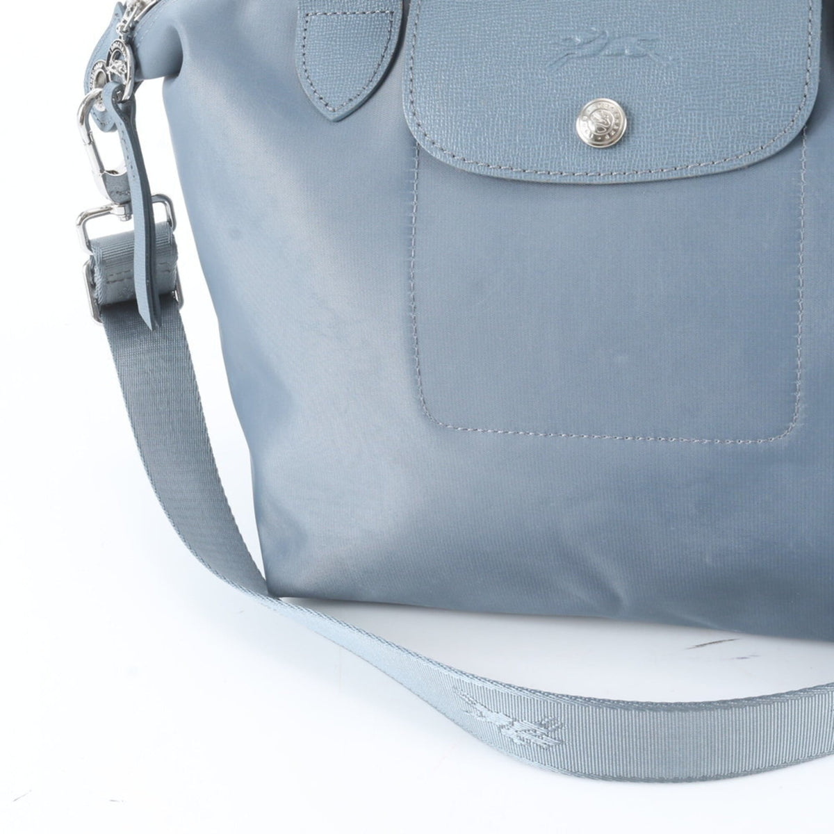Longchamp Le Pliage Leather Nylon Handbag Shoulder Bag (Pre-Owned)