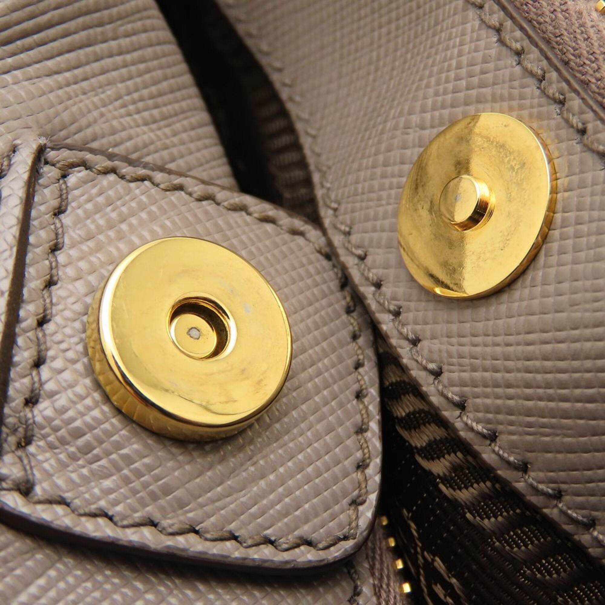 Prada Saffiano Grayish Leather Tote Bag (Pre-Owned)