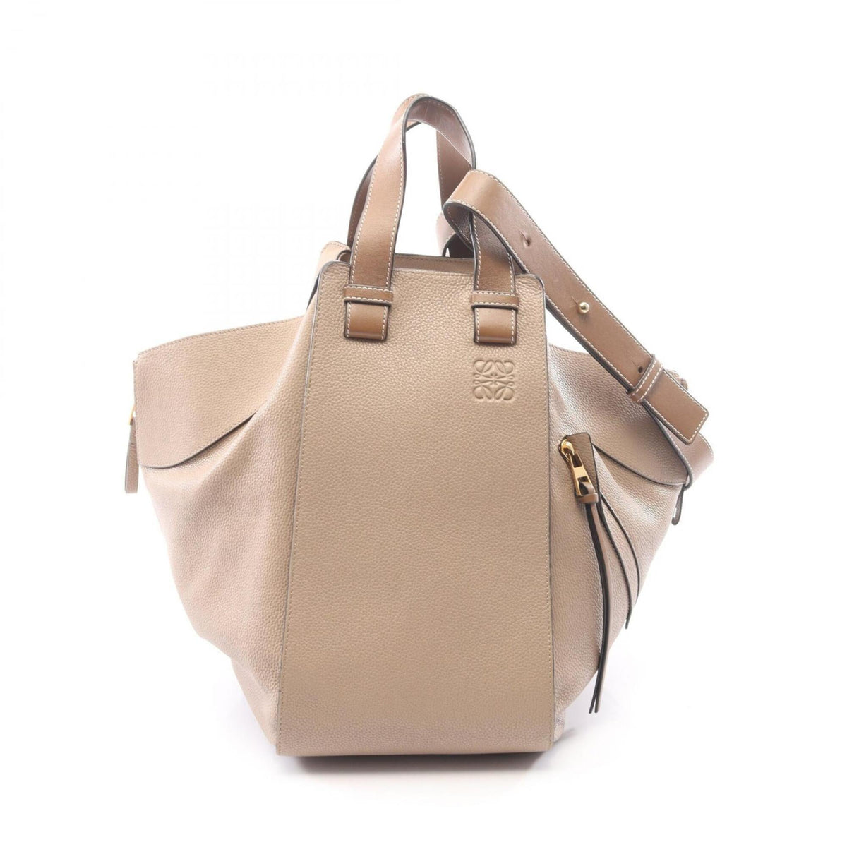 Loewe Beige Brown Leather Handbag (Pre-Owned)